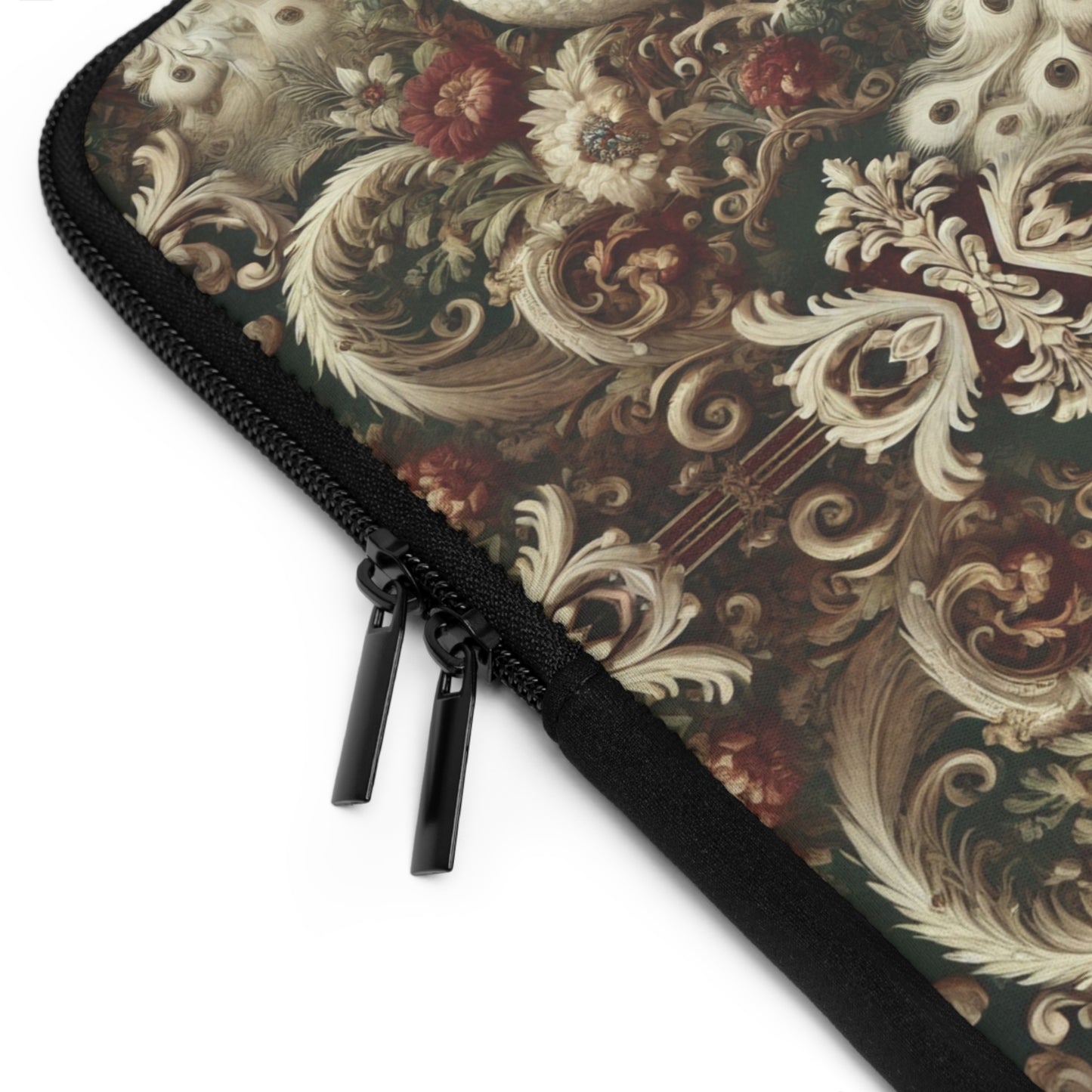 Tropical Laptop Sleeve, 5 Sizes - Perfect for Rainforest Lovers & Students / Kaleido White Peacocks