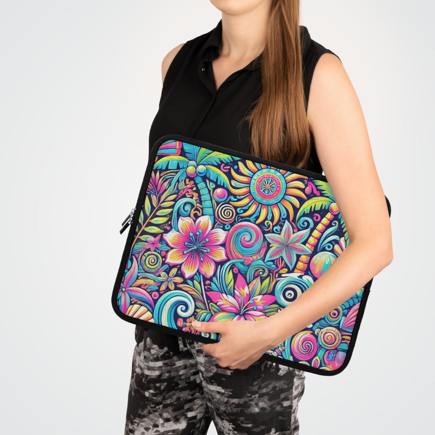 Tropical Laptop Sleeve, 5 Sizes - Perfect for Floral Lovers & Students / Happy Tropics