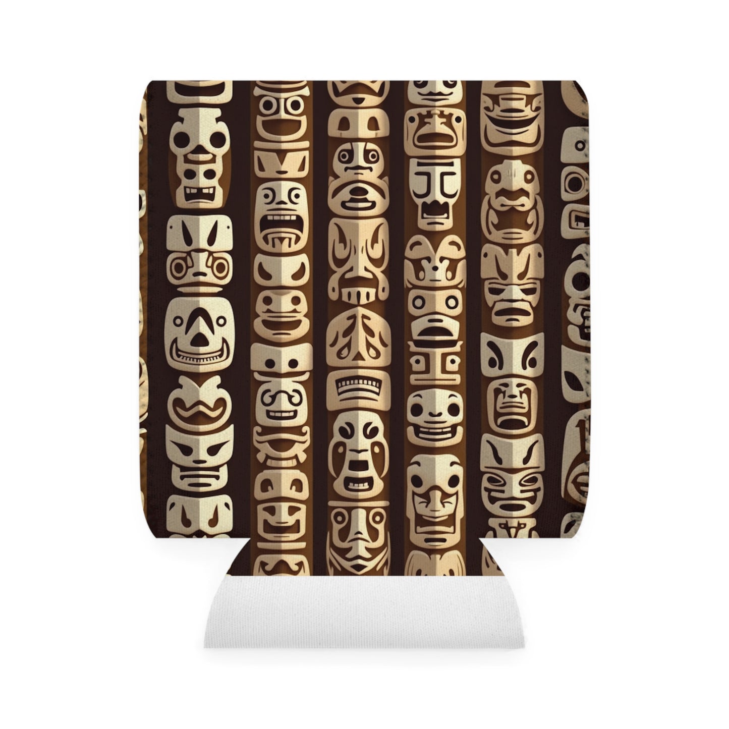 Funny Tiki Totems Can Cooler Sleeve - Perfect for Outdoor Picnics