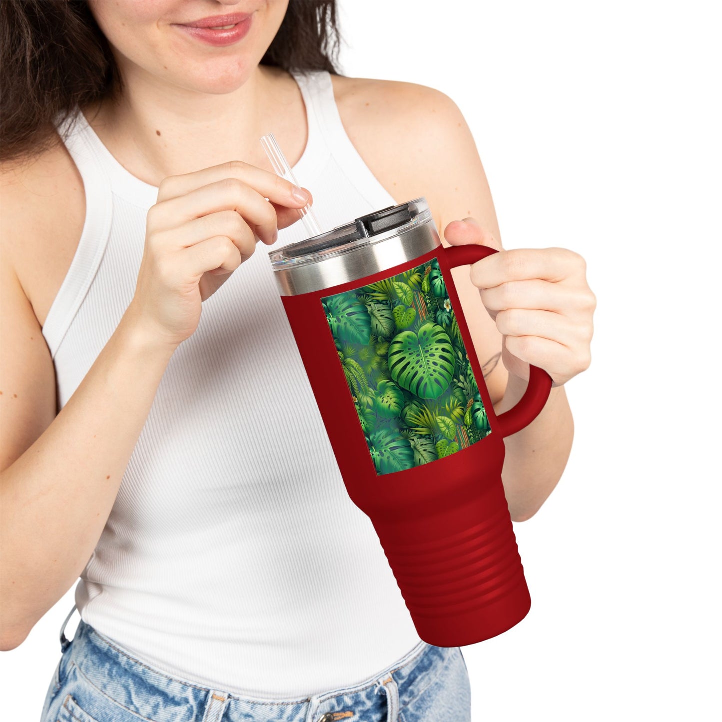 Insulated Travel Mug, 40oz / Rainforest Greenery - Perfect for Outdoor Adventures