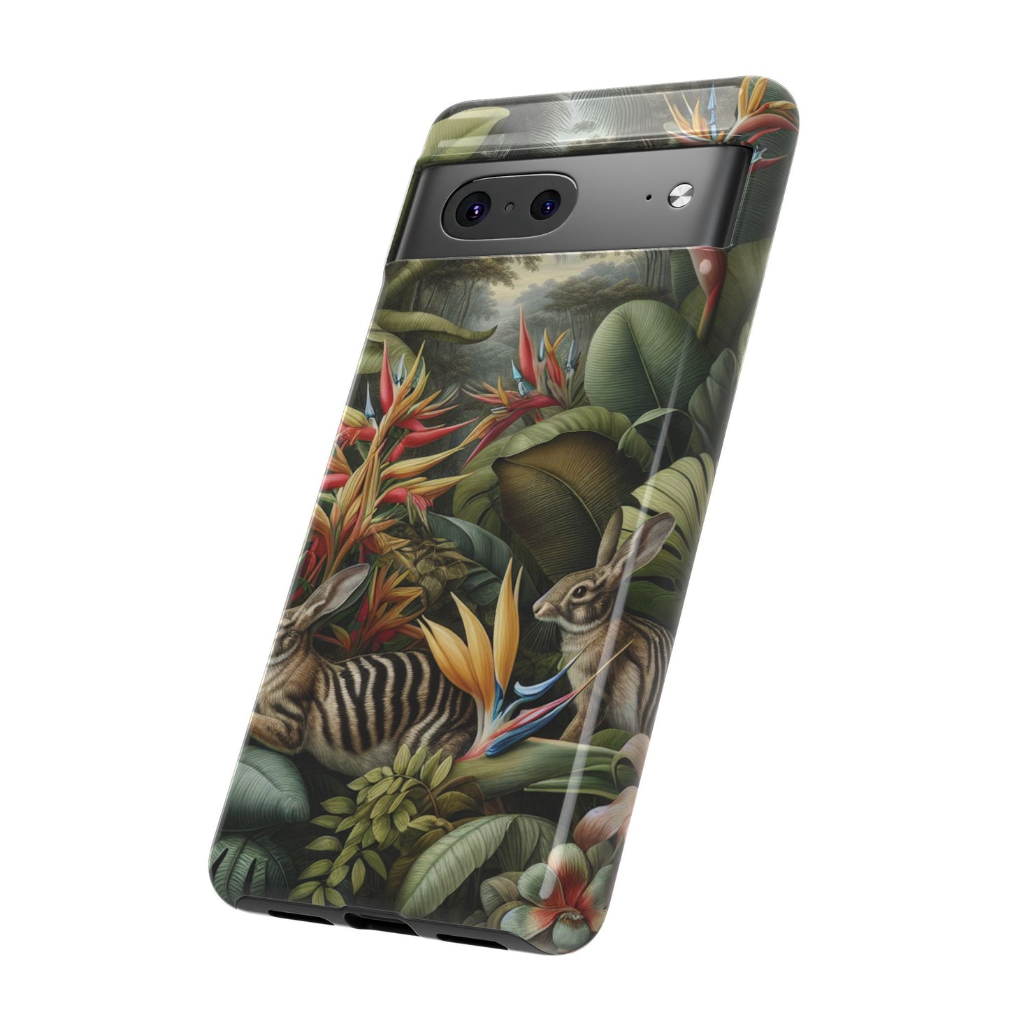 Rainforest Rabbit Outing Phone Case - Tough Cases with Summer Vibe