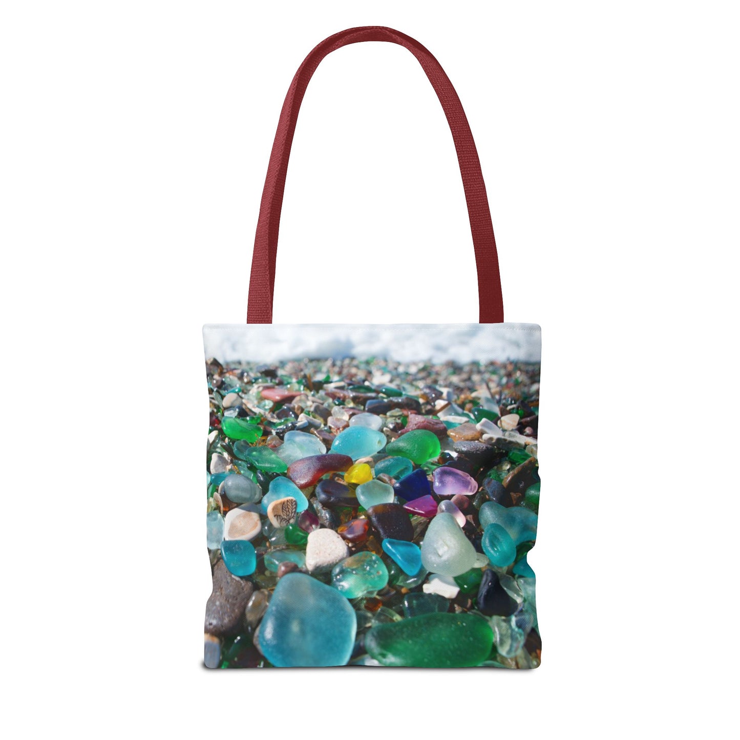 Beach Glass Tote Bag - Colorful Coastal Design, 3 Sizes