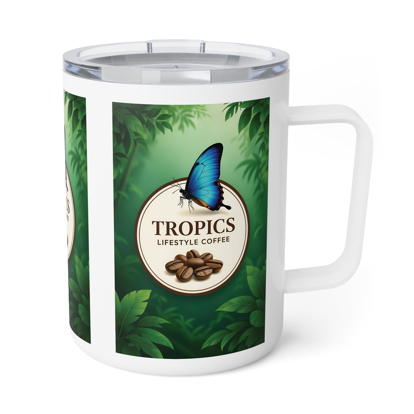 Copy of Tropical Insulated Coffee Mug, 10oz / Tropical Bean Flower