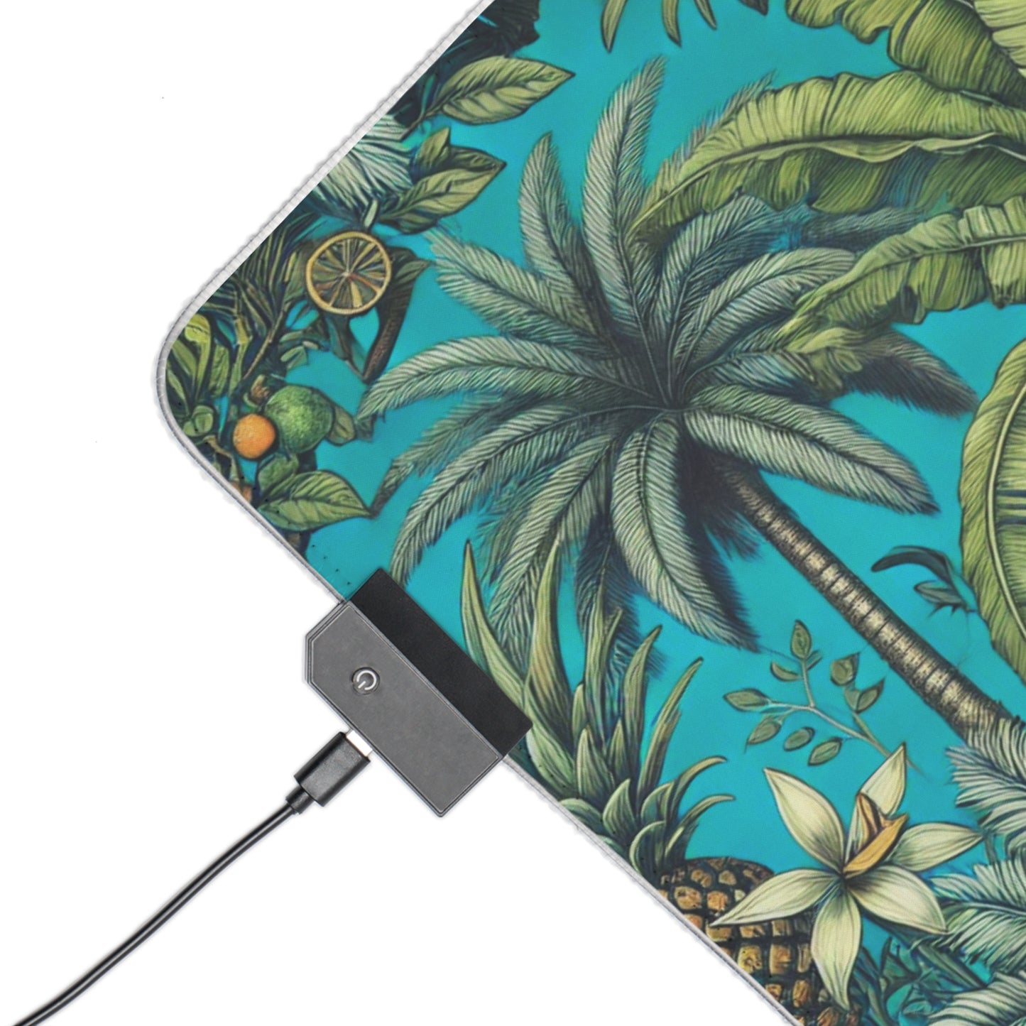 LED Gaming Mouse Pad With Vibrant RGB Lighting, 4 Sizes / Tropical Fruit, Turquoise