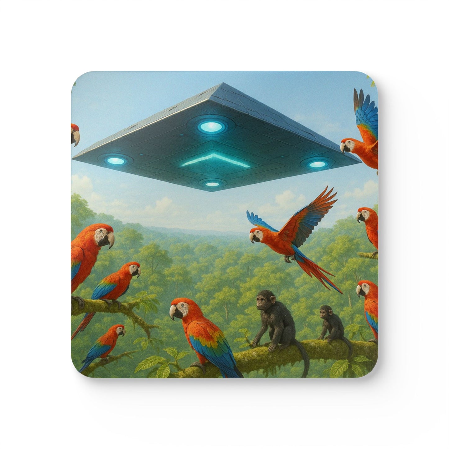 Coaster Set -  UFO and Macaws
