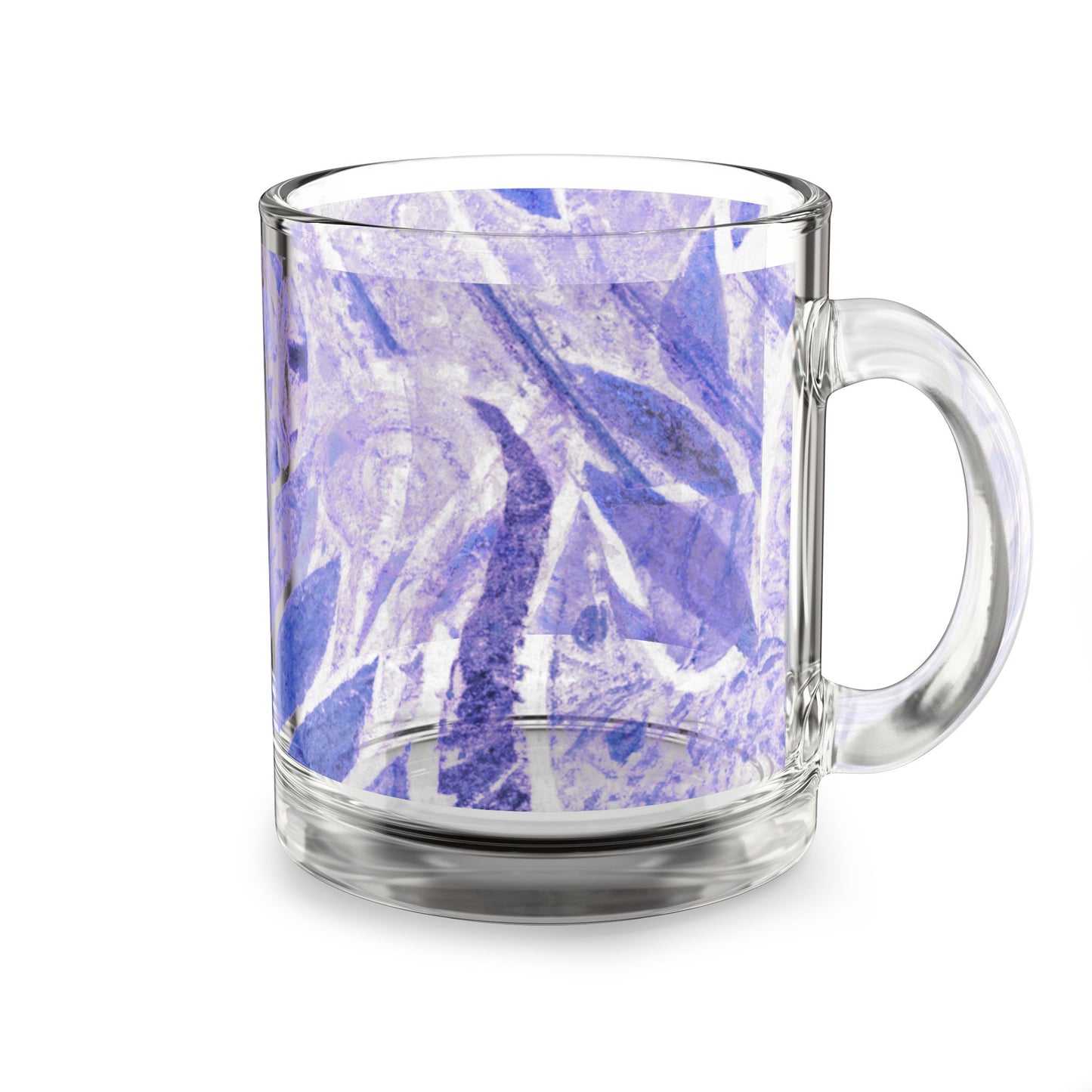 Tropical Glass Mug - 10oz Coffee Cup / Amazon Whimsy, Purple