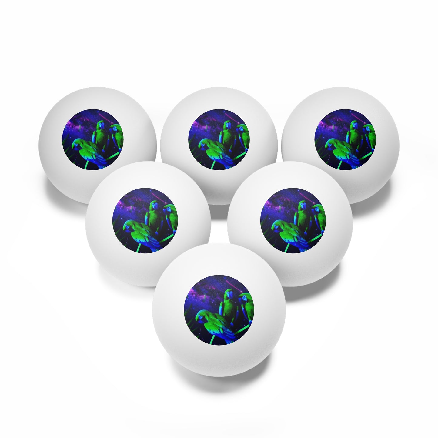 Tropical Paradise Ping Pong Balls - 6 Pack with Galactic Parrot