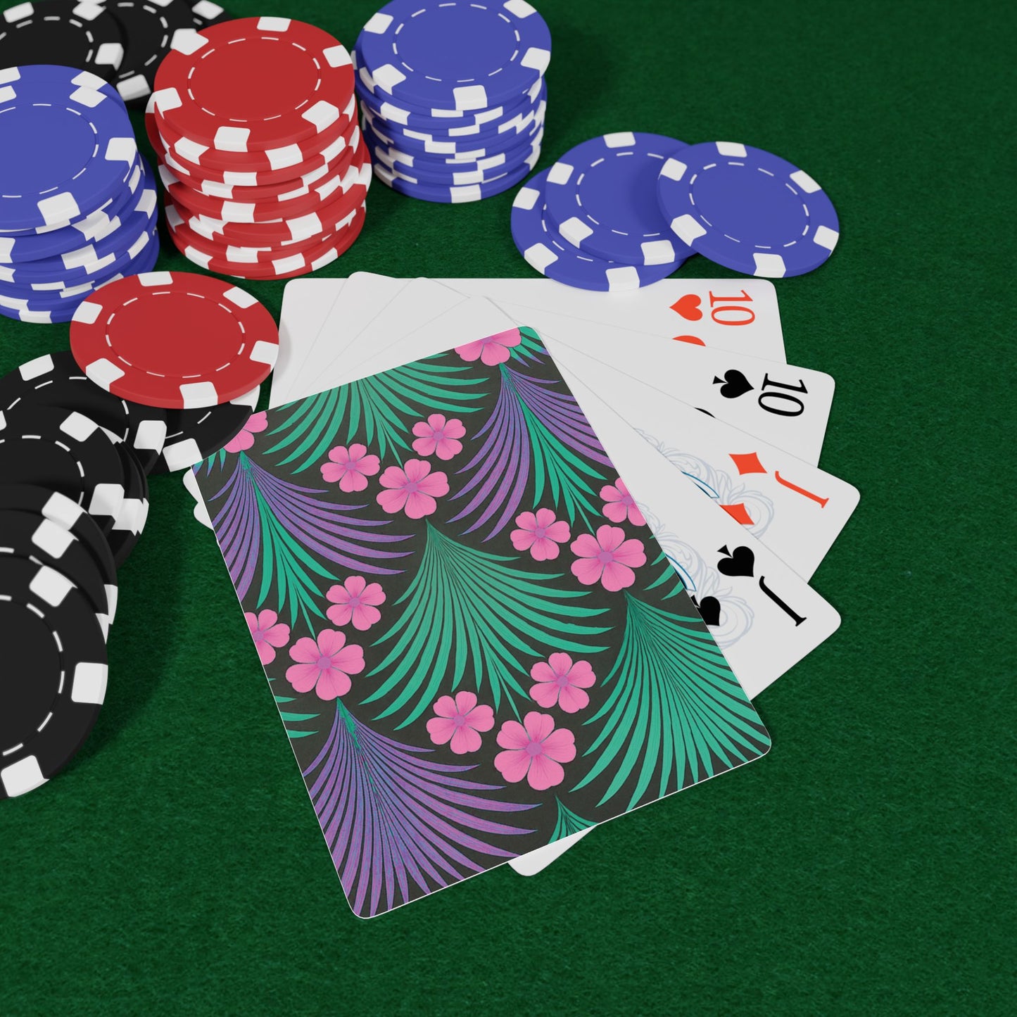 Poker Playing Cards - Midnight Hibiscus Deco/Pink