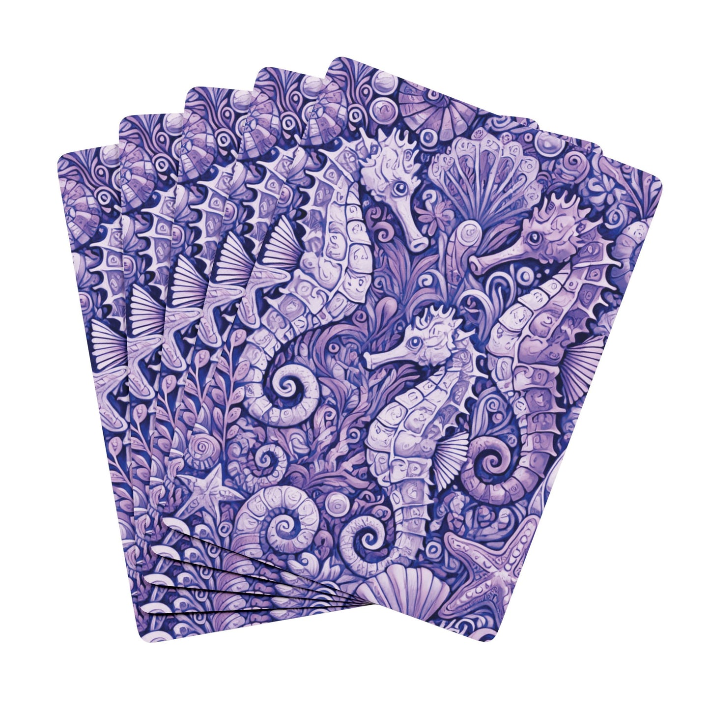 Poker Playing Cards - Seahorse Trio, Amethyst