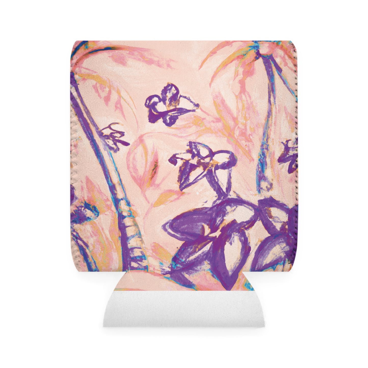 Tropical Doodles/Peach Can Cooler Sleeve - Perfect for Outdoor Picnics