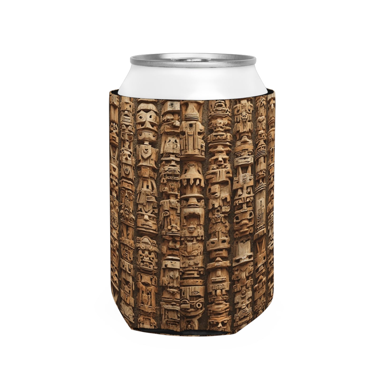 Ancient Tiki Totems Can Cooler Sleeve - Perfect for Outdoor Picnics