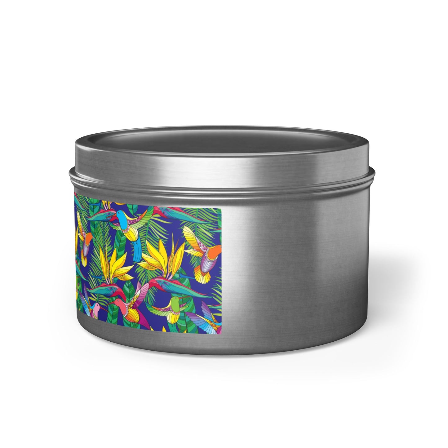 Tin Candles, 2 sizes, 3 tin colors - Bird of Paradise Toile