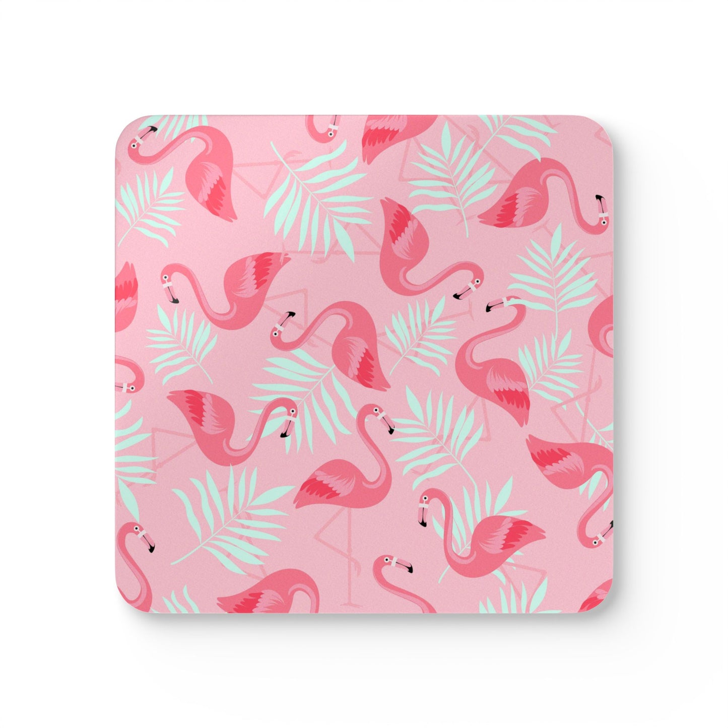 Coaster Set - Flamingo and White Palms