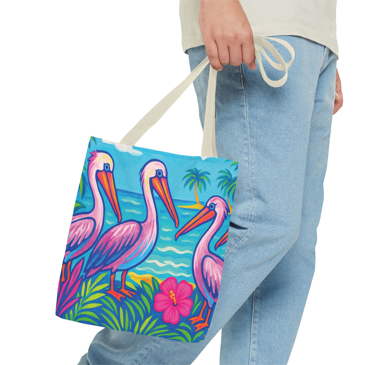 Beach Pelican Party Tote Bag - 3 Sizes