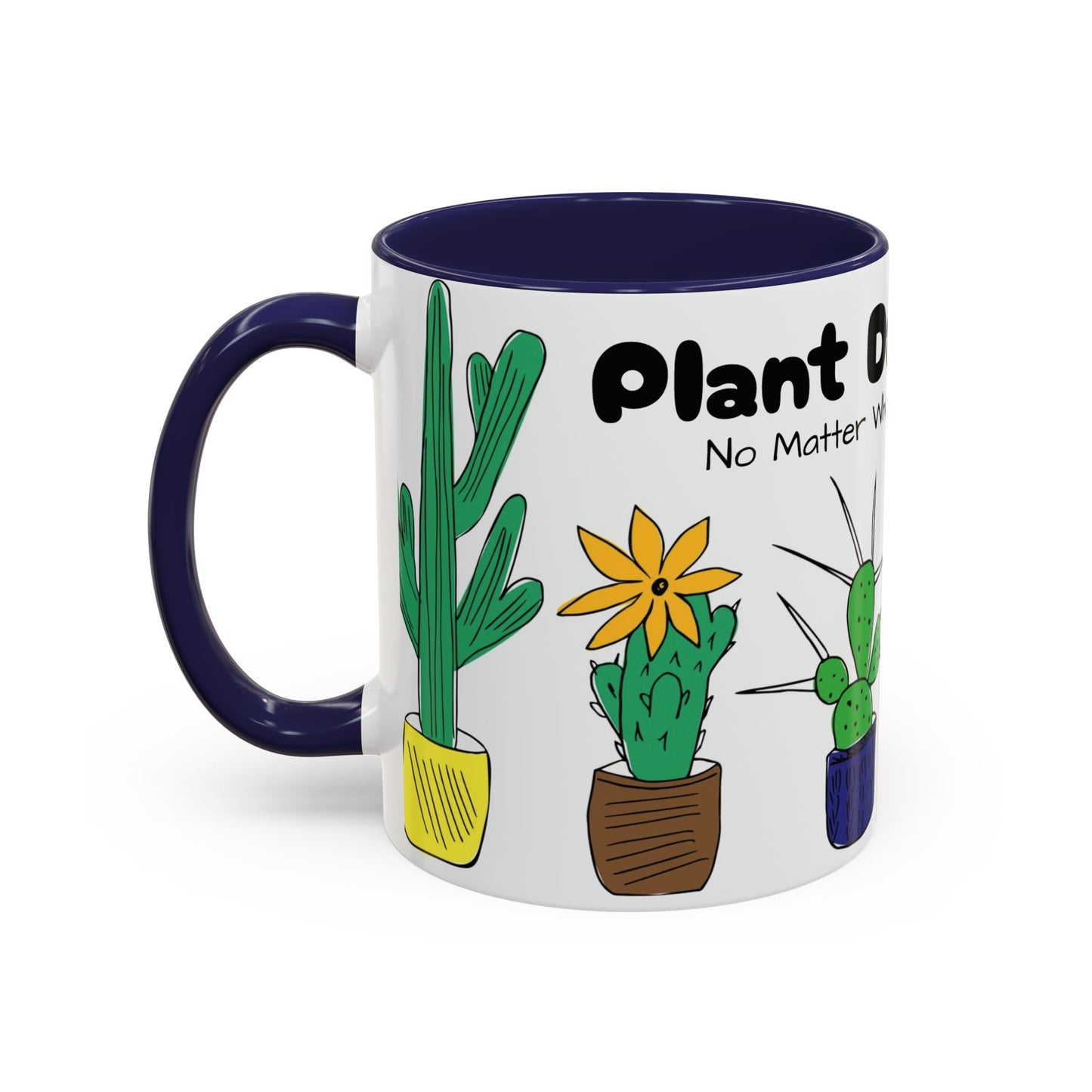 Botanical Accent Coffee Mug (11, 15oz), 8 Colors - Plant Dad: At Least I Don't Have Ugly Children!