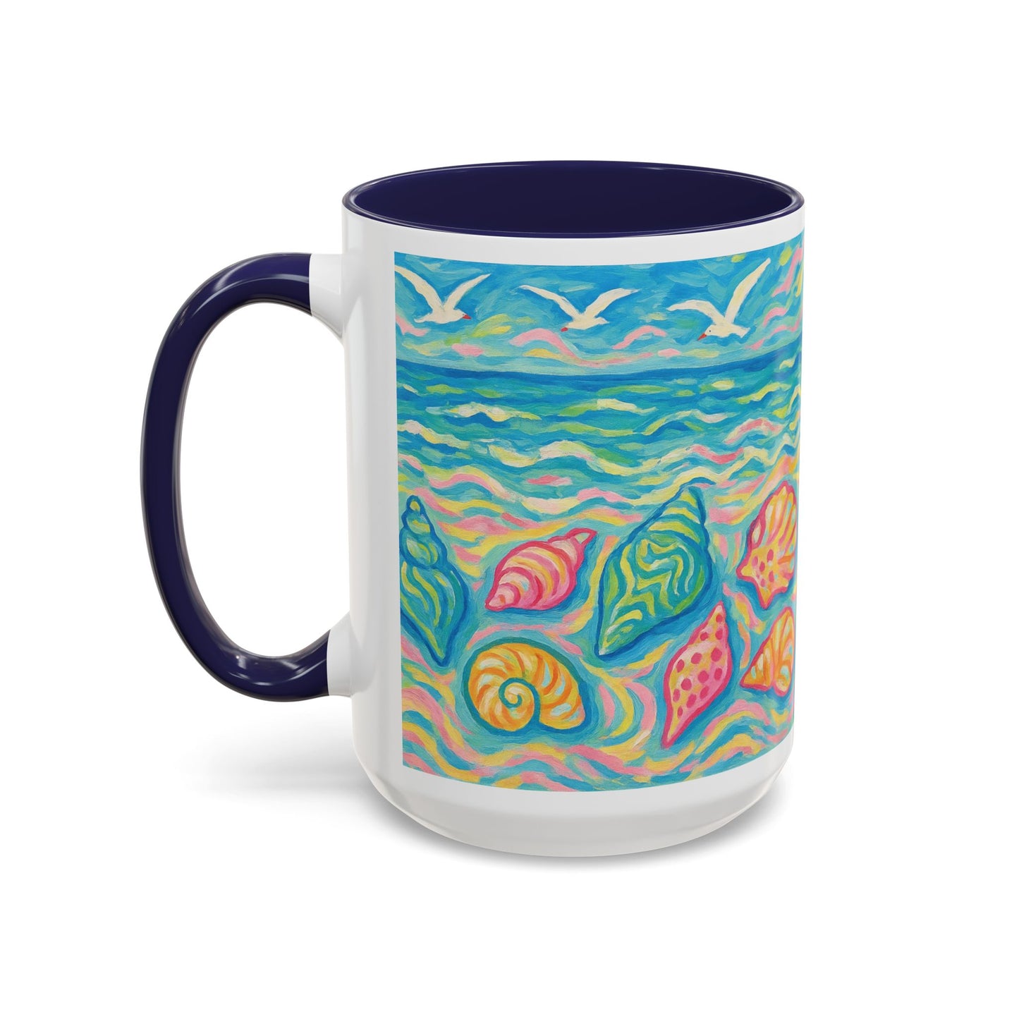 Accent Coffee Mug (11, 15oz), 8 Colors - Glow Seashells