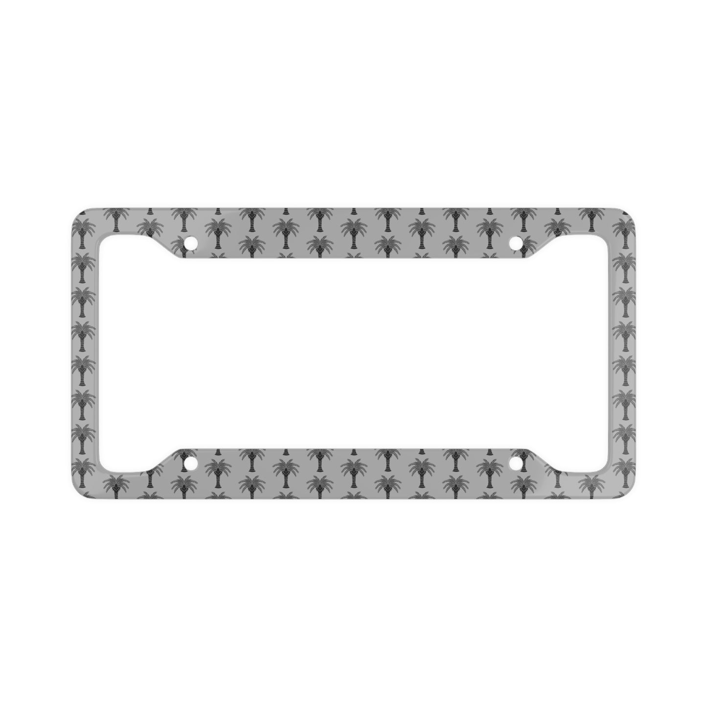 License Plate Frame - Stylized Palm Tree, light grey