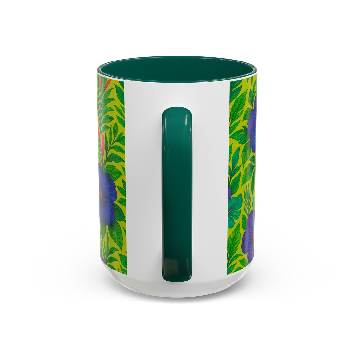 Vibrant Floral Coffee Mug - 11oz & 15oz / Midnight Flower Lime