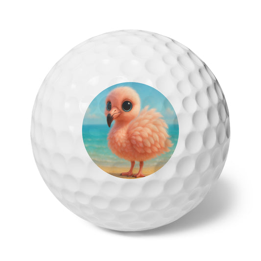 Coastal-Themed Golf Balls, 6pcs - Perfect Gift for Golf Enthusiasts / Baby Flamingo