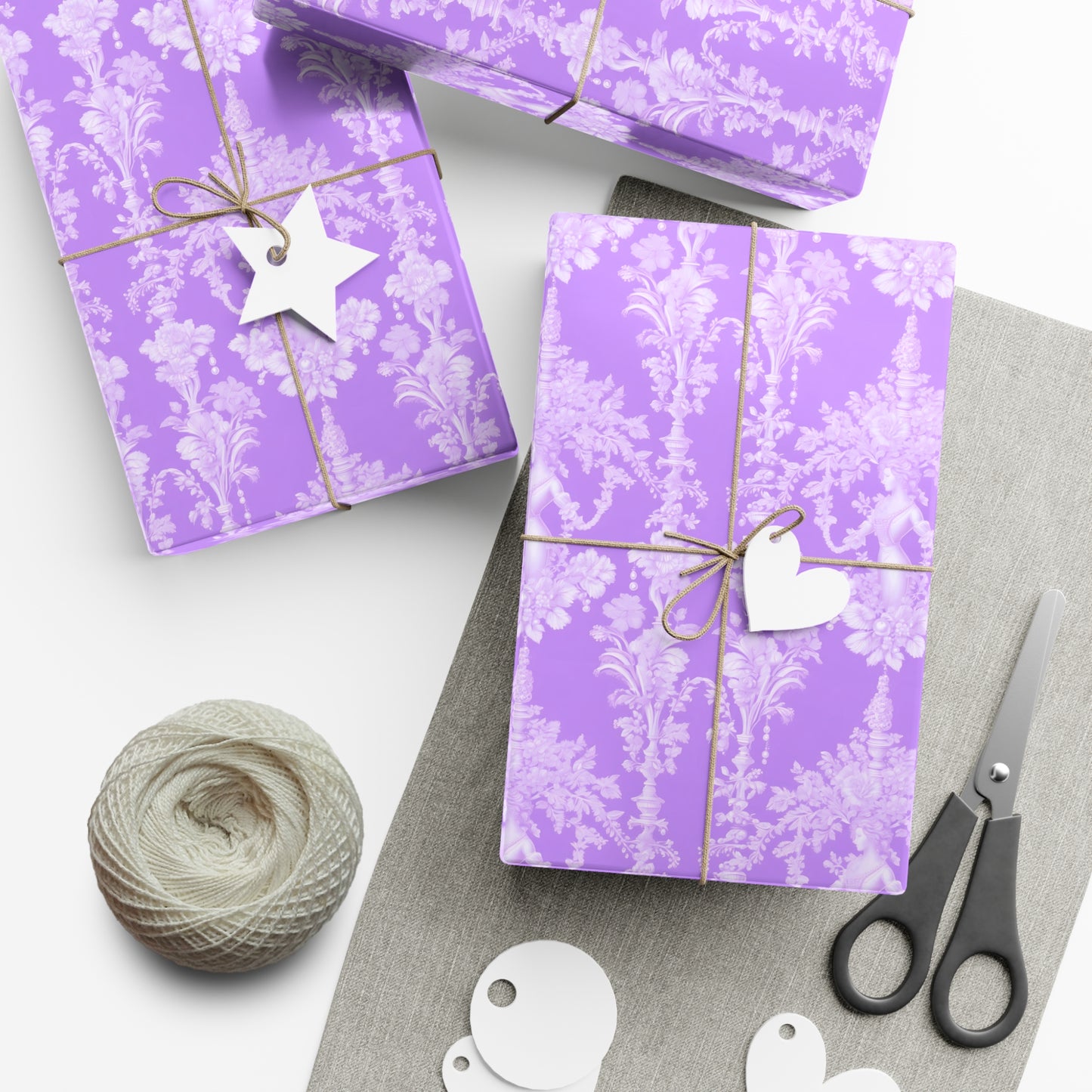 Gift Wrap Papers, Pearl Lady Toile / Purple, 3 Sizes