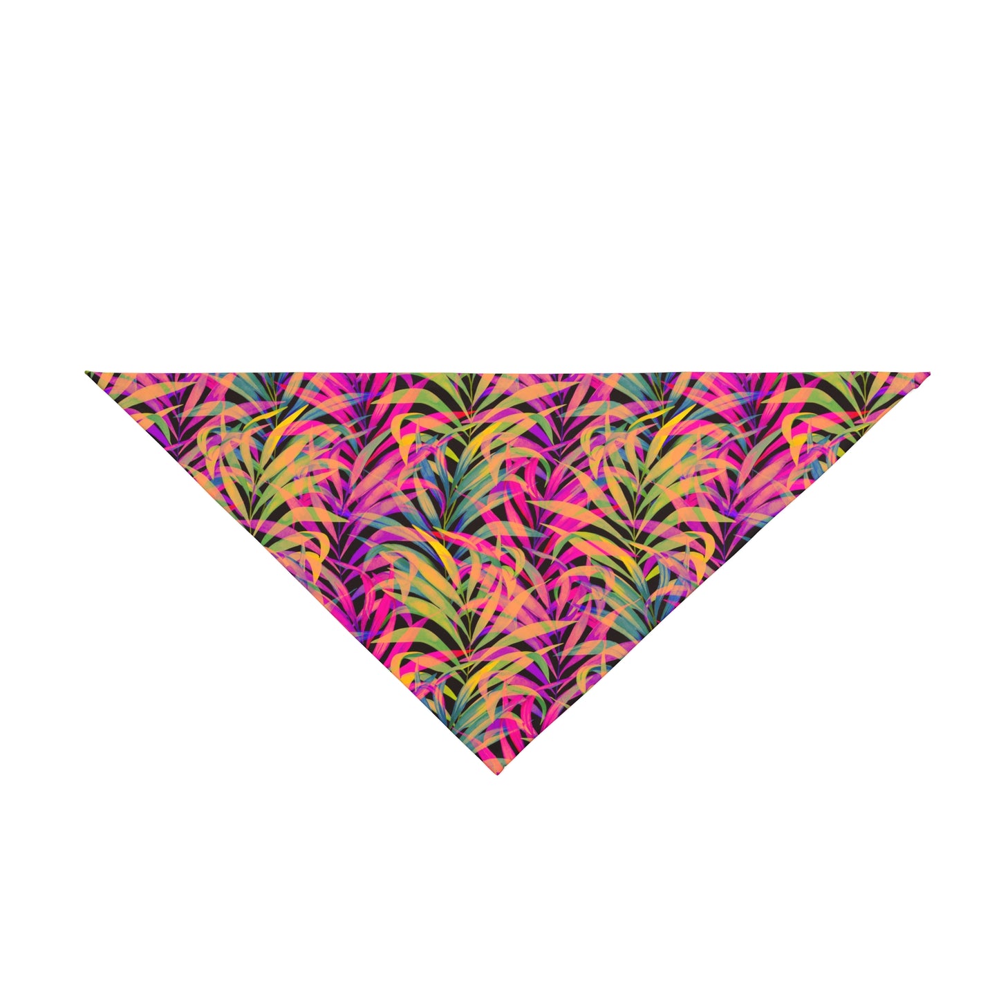 Rainbow Fronds Tropical Pet Bandana, 2 Sizes - Stylish accessory for dogs & cats