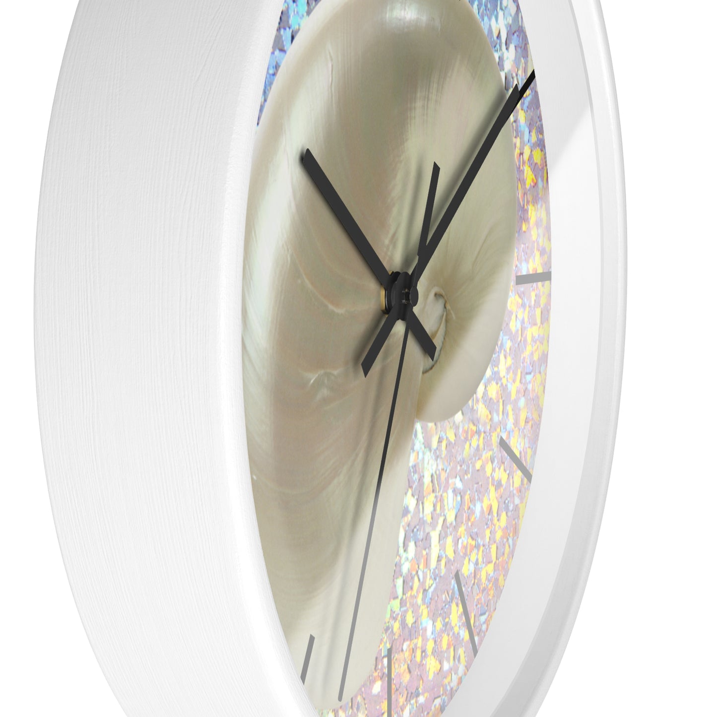 Wall Clock, Disco White Nautilus, Hands/Base Variants