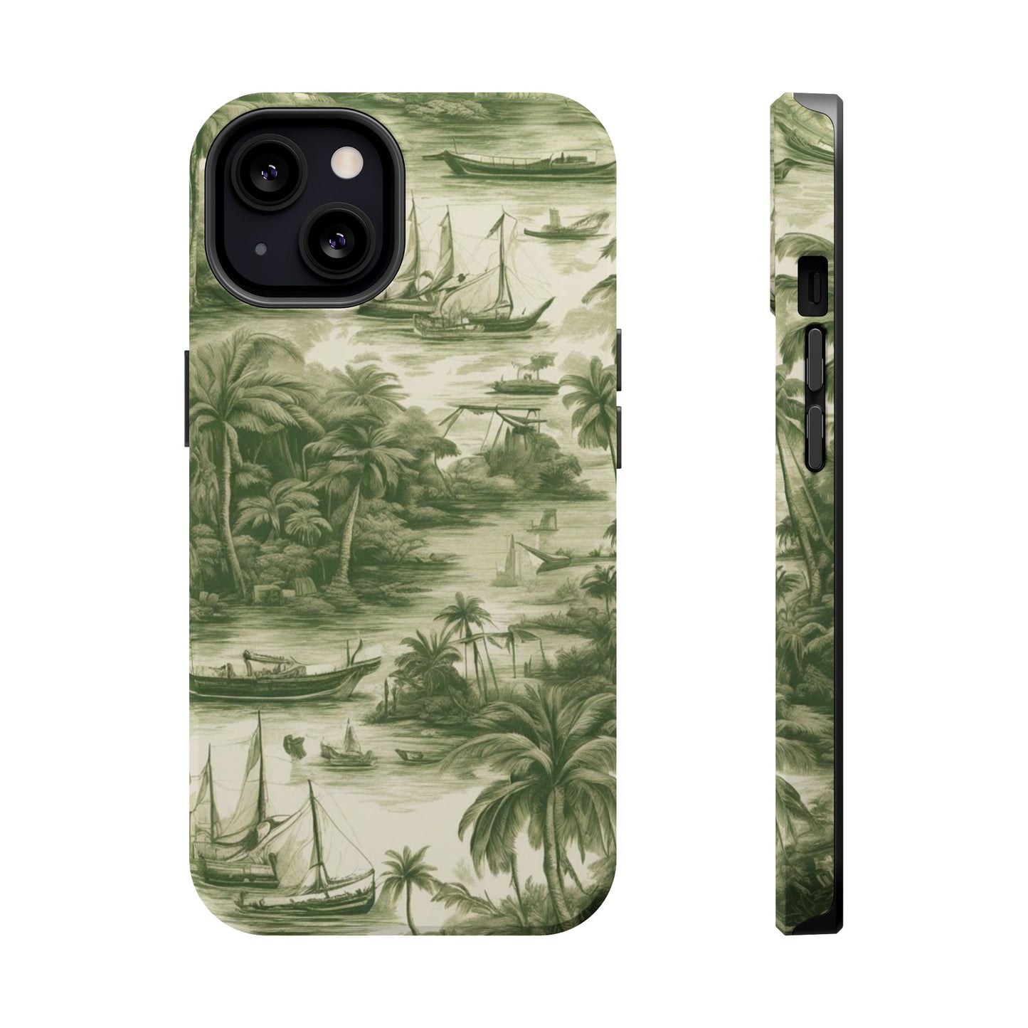 Magnetic Tough Cases, Tropical Toile #1, Green, Various Models