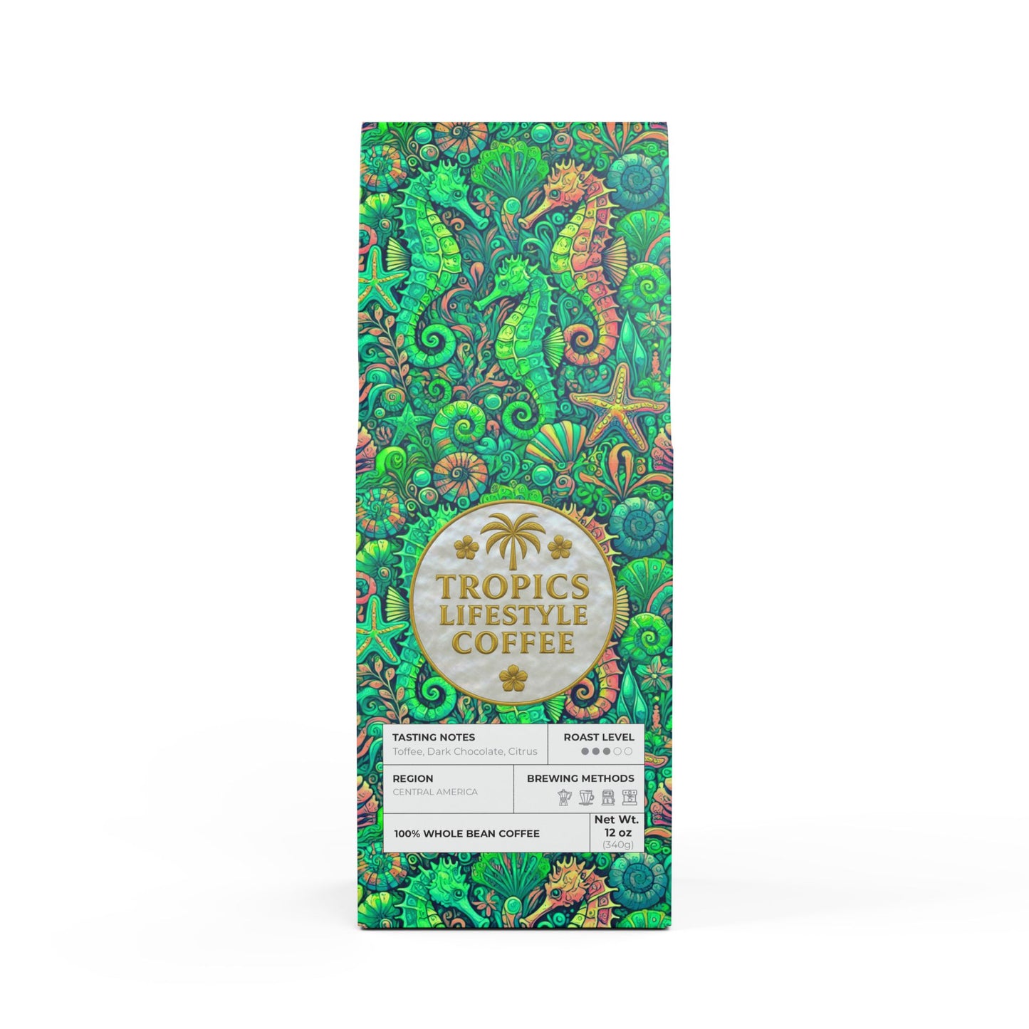 Citrus Bay Blend™ (Medium Roast) Specialty Grade Craft Coffee / Seahorse Trio, Lime