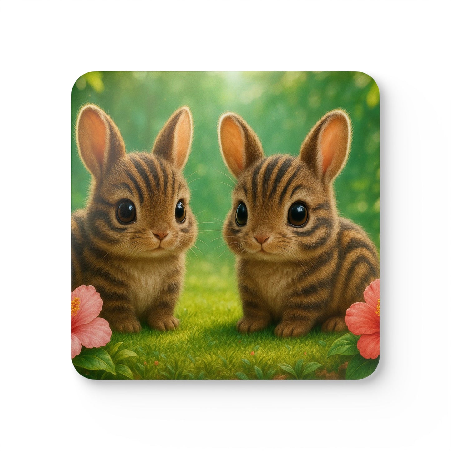 Four-piece Coaster Set - Baby Samatran Rabbits