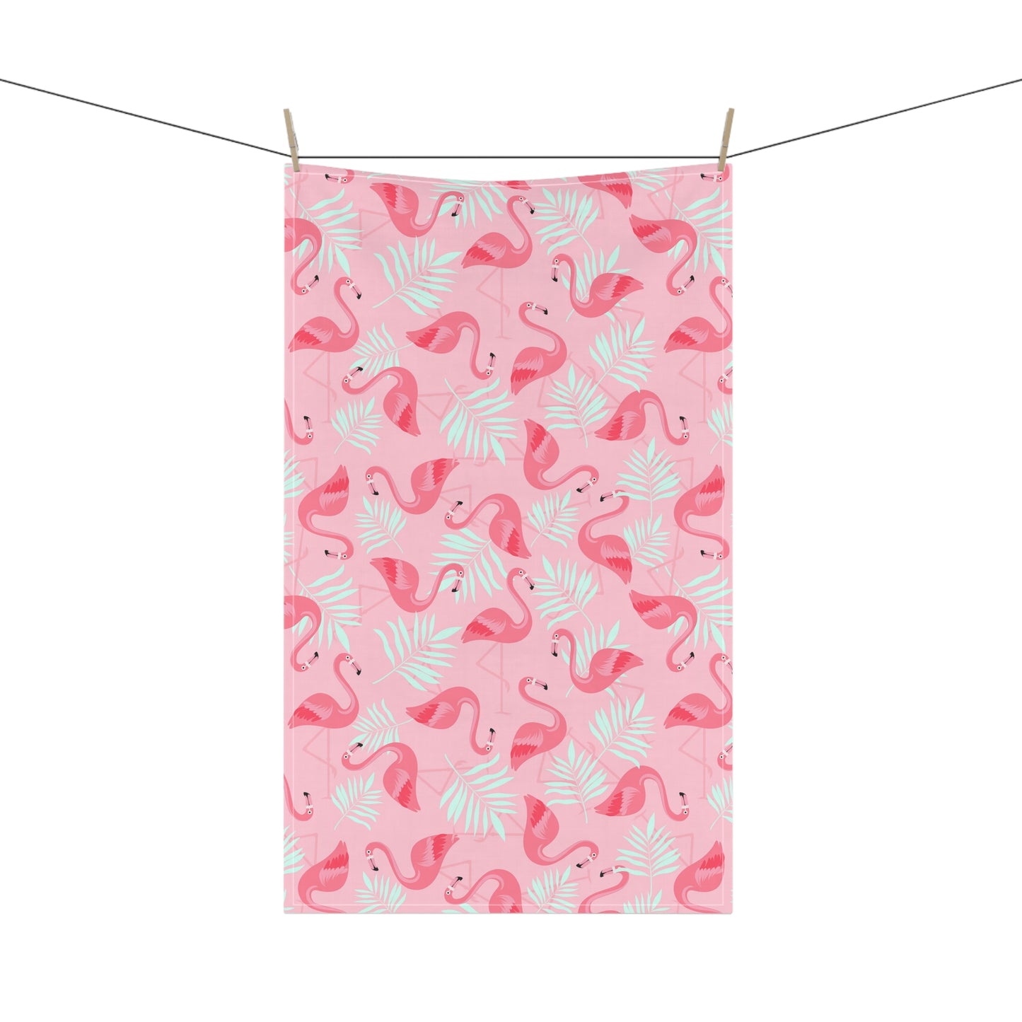 Tea Towels (cotton, poly) - Flamingo and White Palms