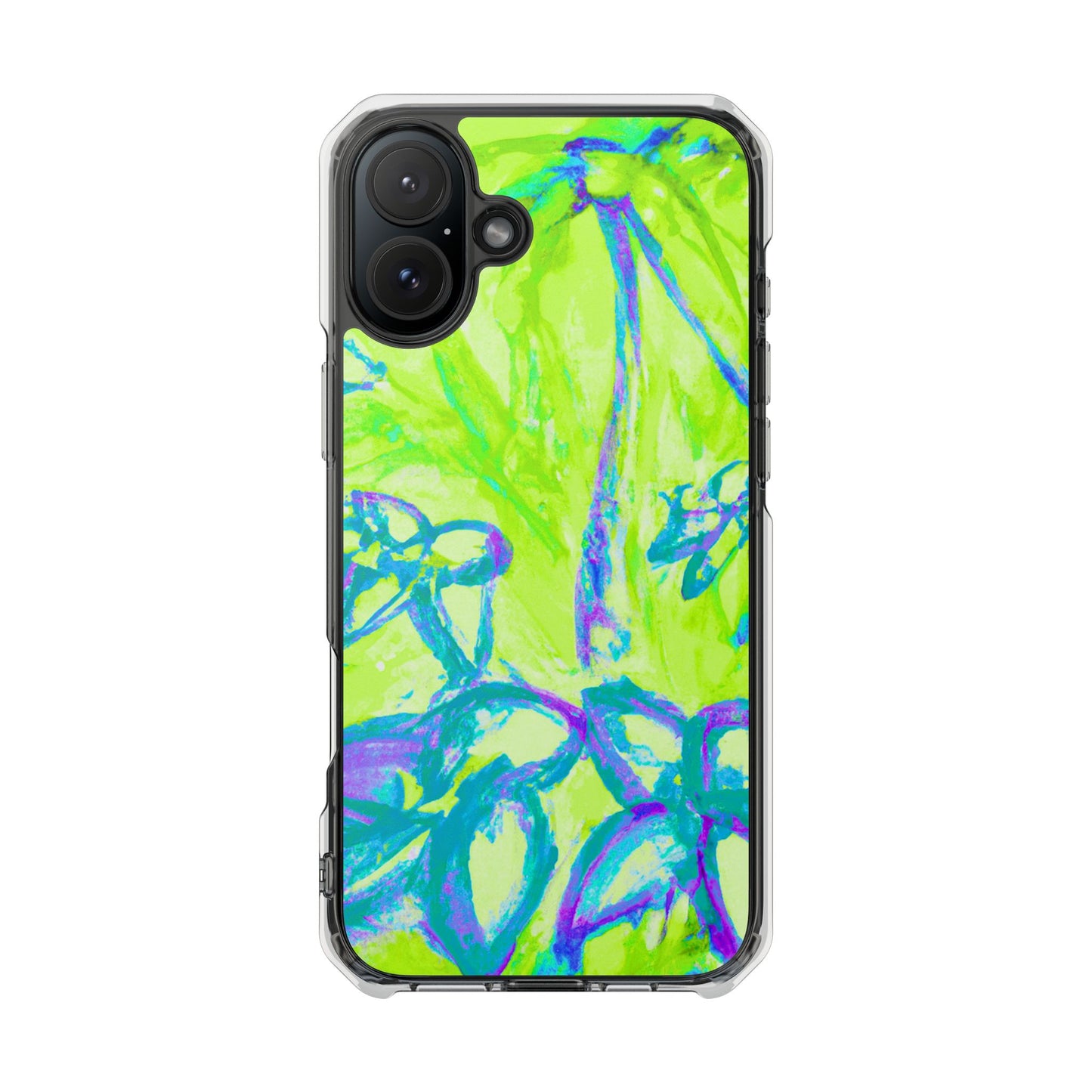 Tropical Doodles/Lime Magnetic Clear Phone Case, Many Models