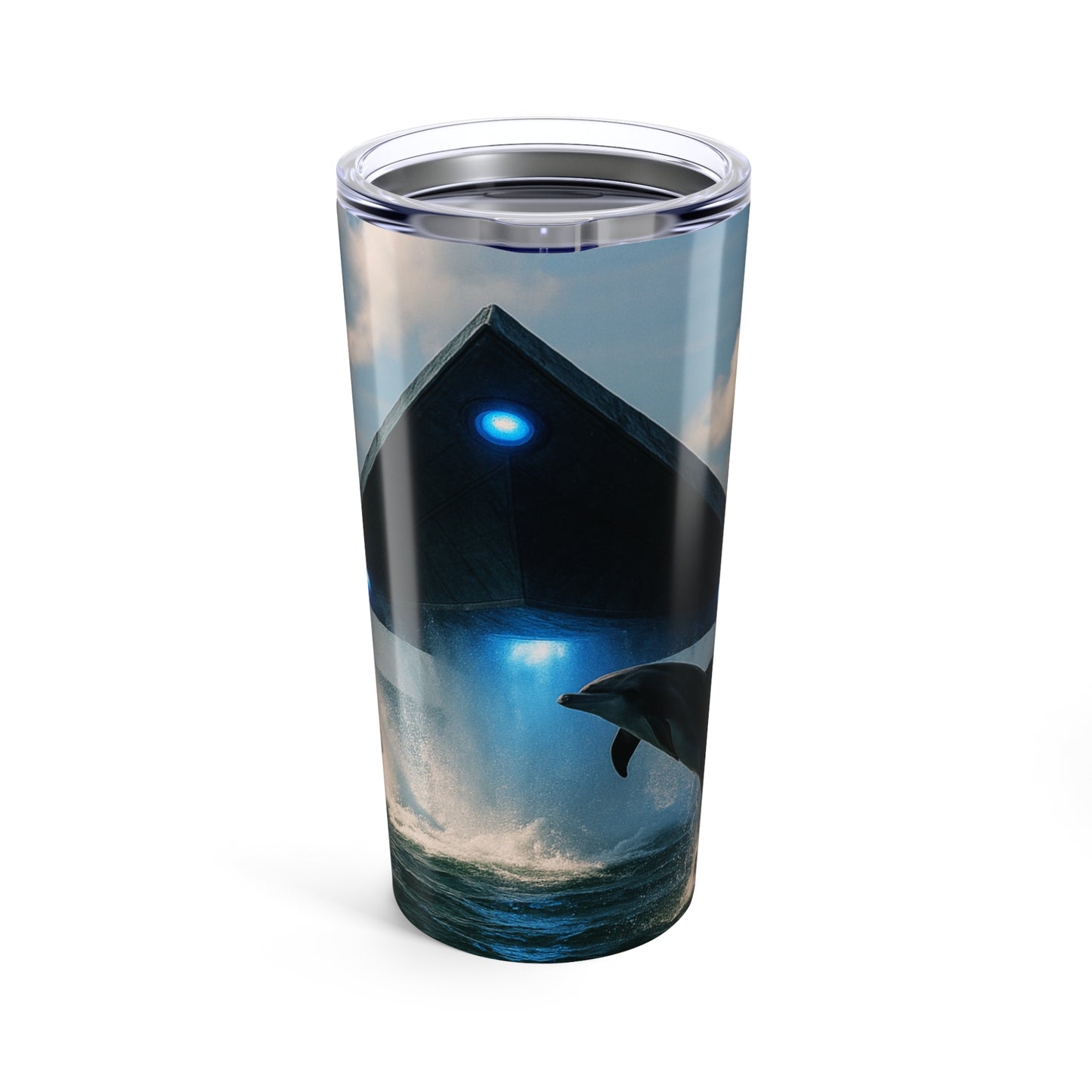 20oz Tropical Glossy Tumbler - UFO and Dolphin