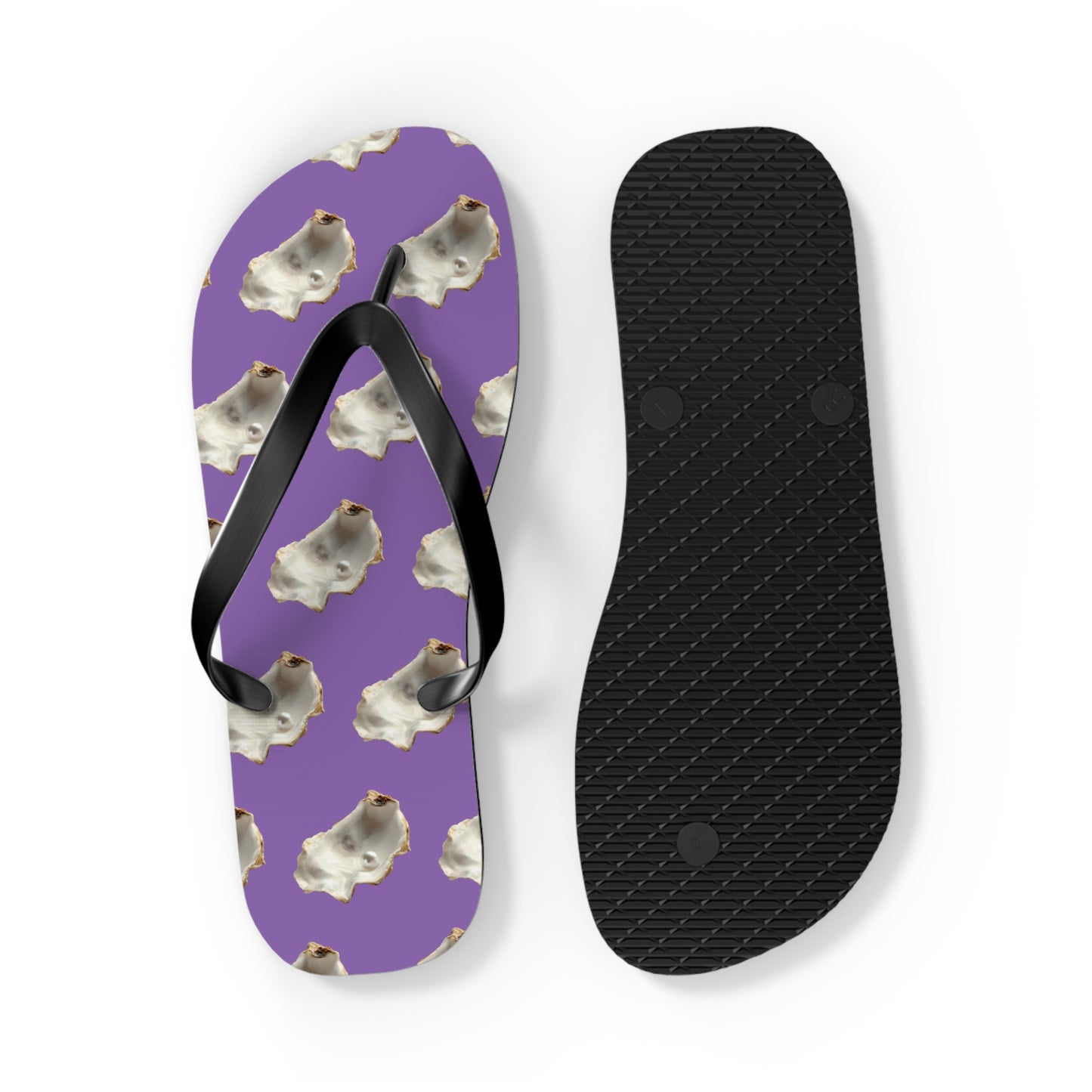 Flip Flops - White Pearl Oyster, light purple