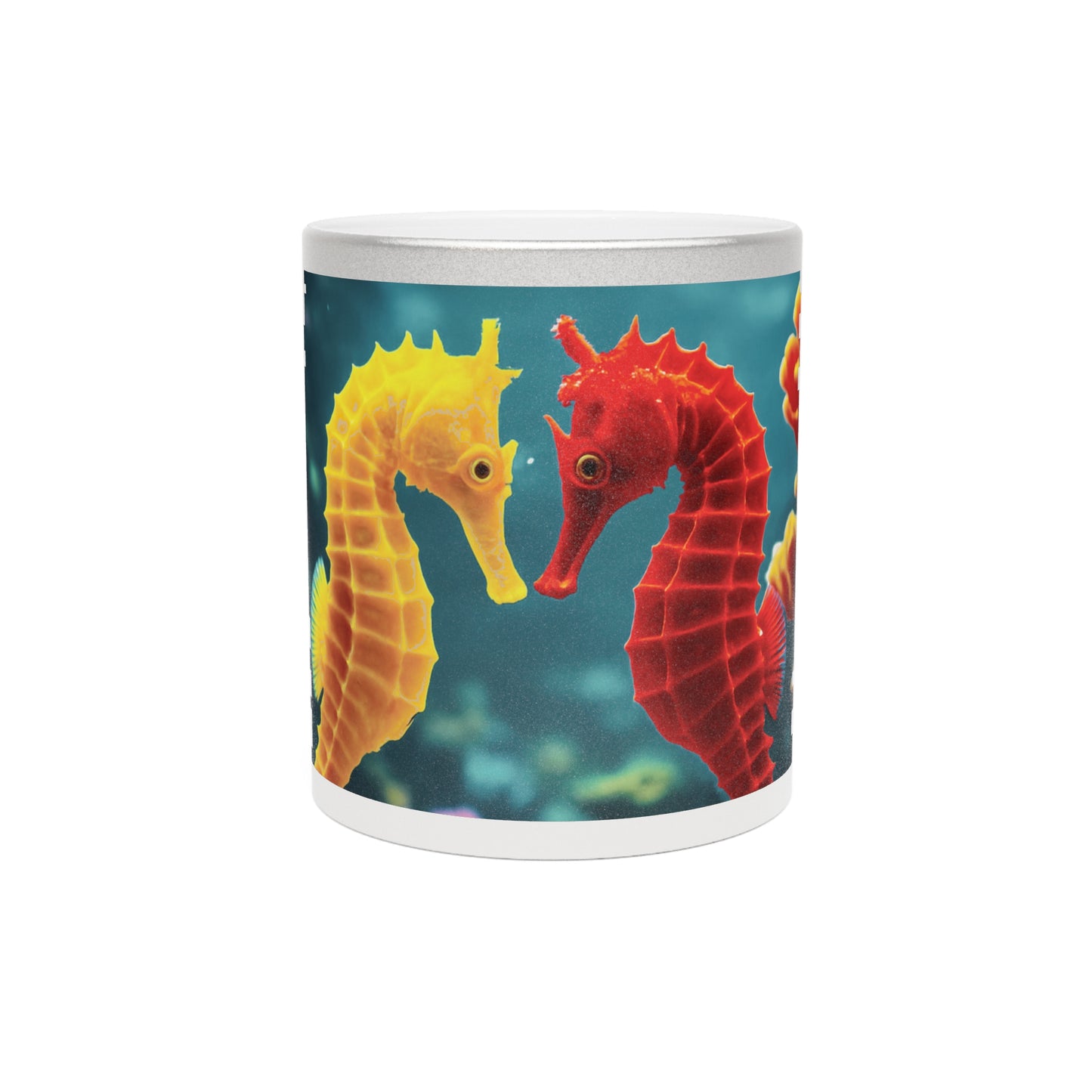 Tropical Metallic Mug — Seahorses in Love