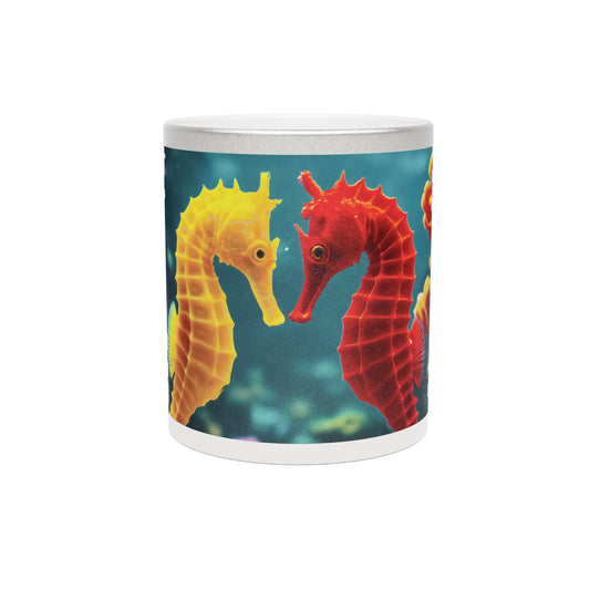 Tropical Metallic Mug — Seahorses in Love