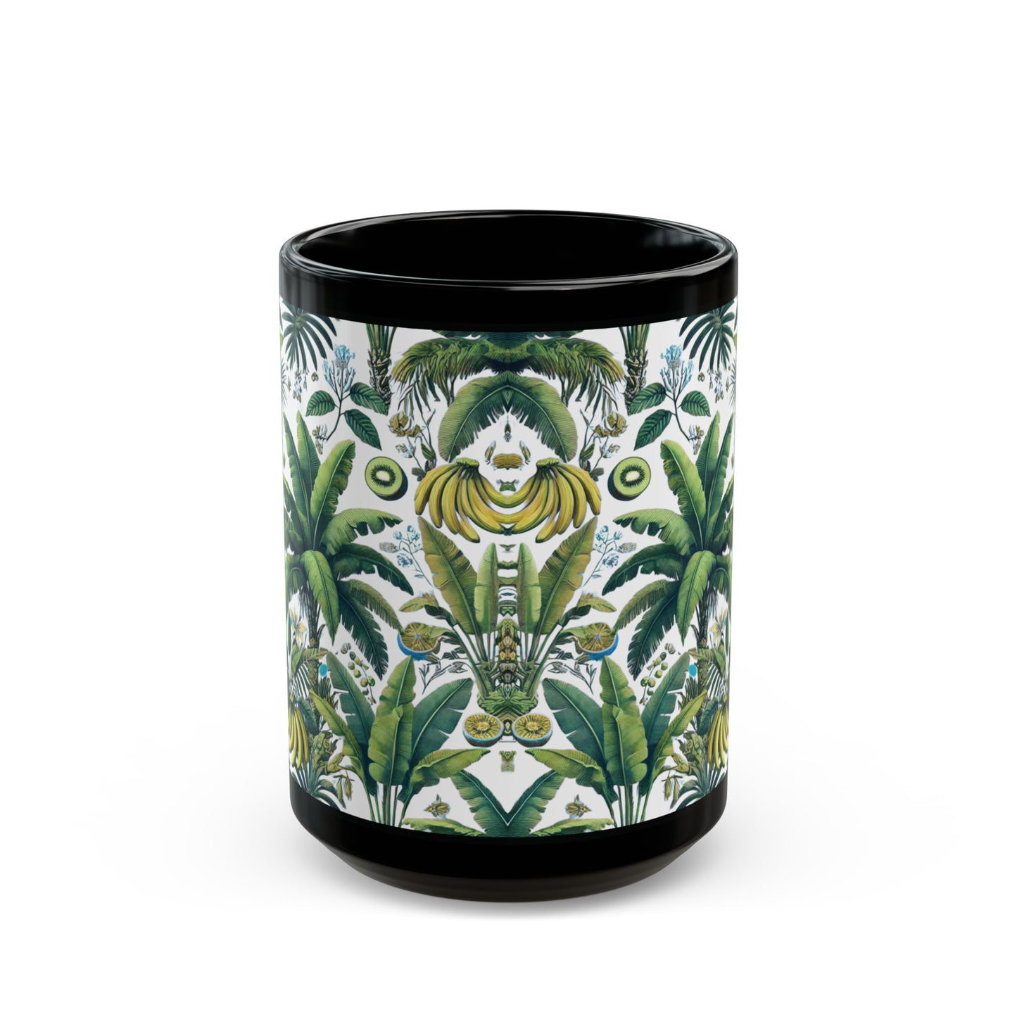 Black Coffee Mug - More Tropical Fruit, White