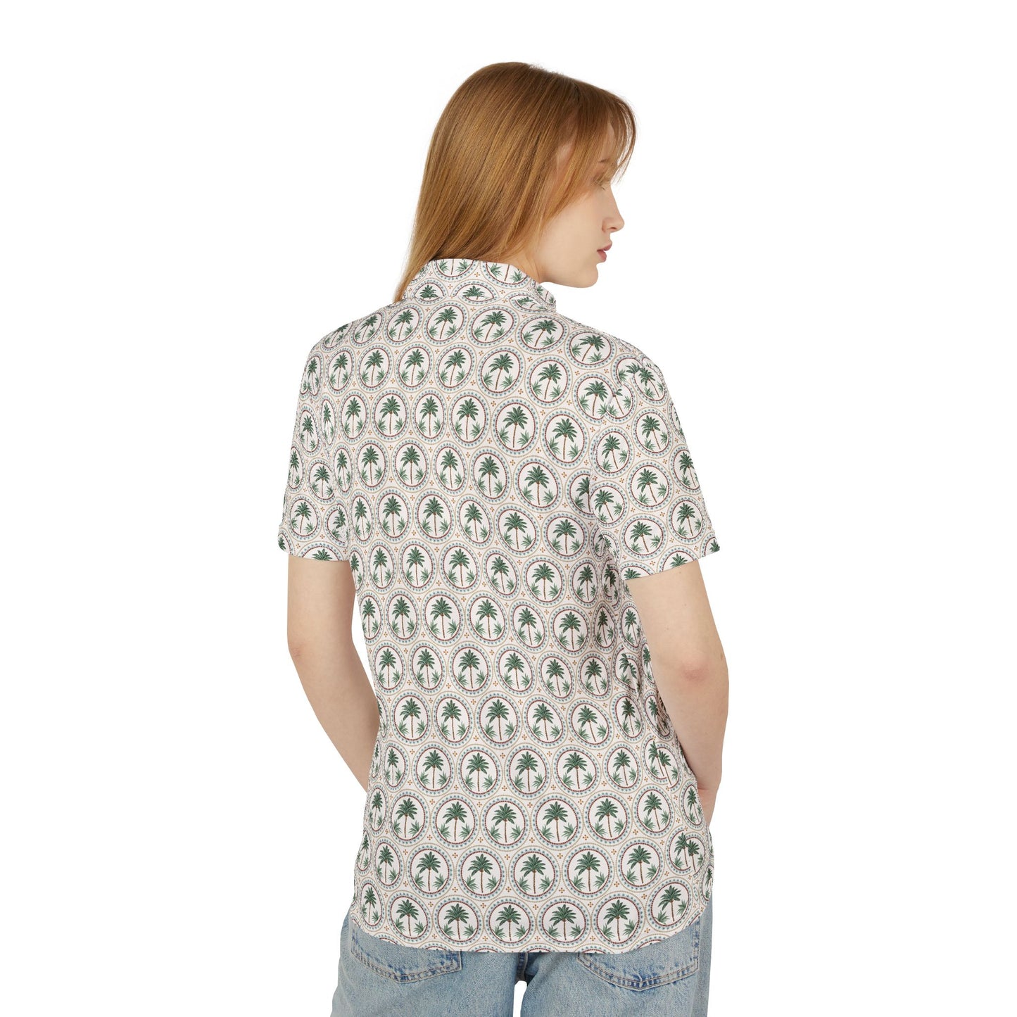 Tropical Unisex Polo Shirt - Beach Vibes Fashion / Mosaic Palm Trees