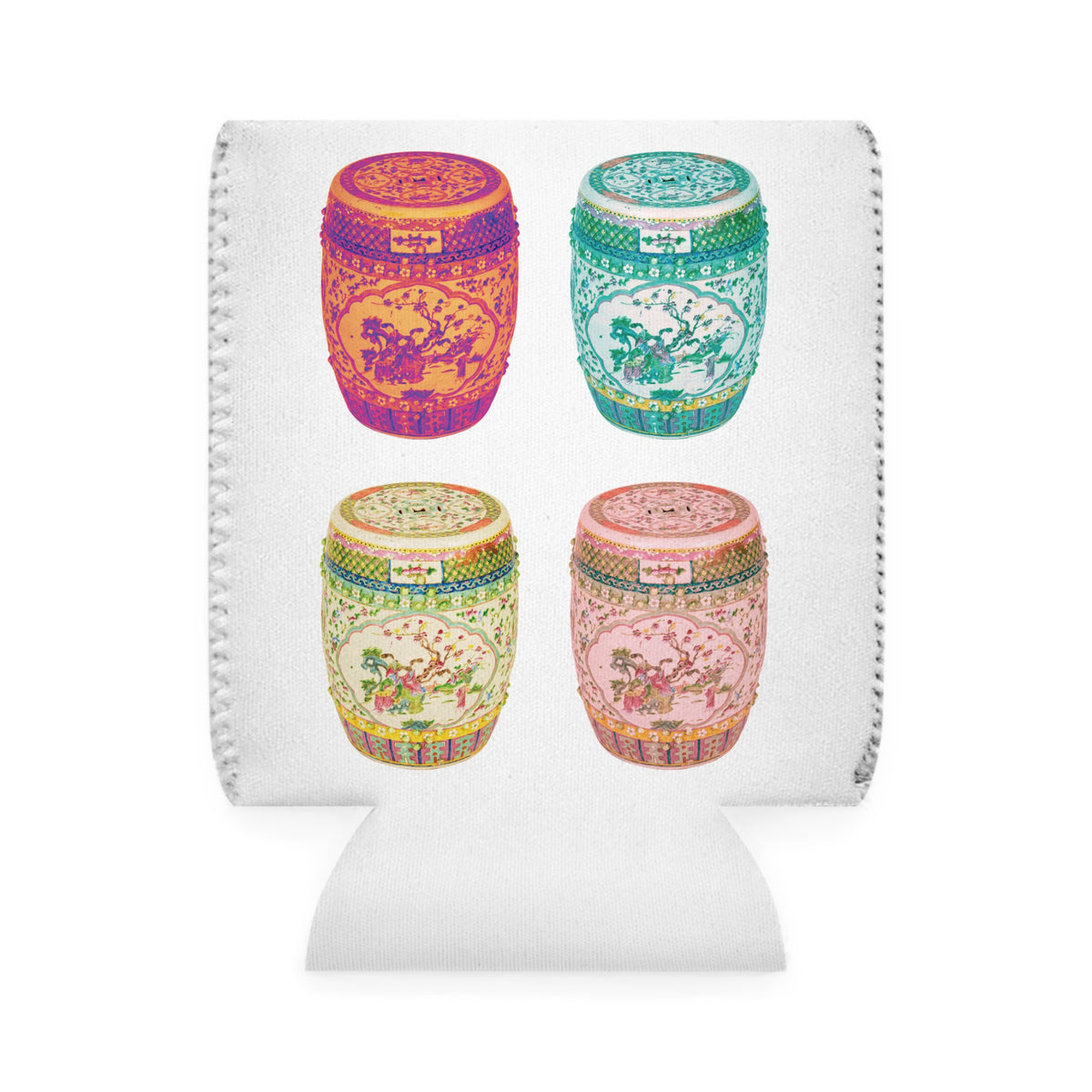 Pop Art Porcelain Stools Can Cooler Sleeve - Perfect for Outdoor Picnics