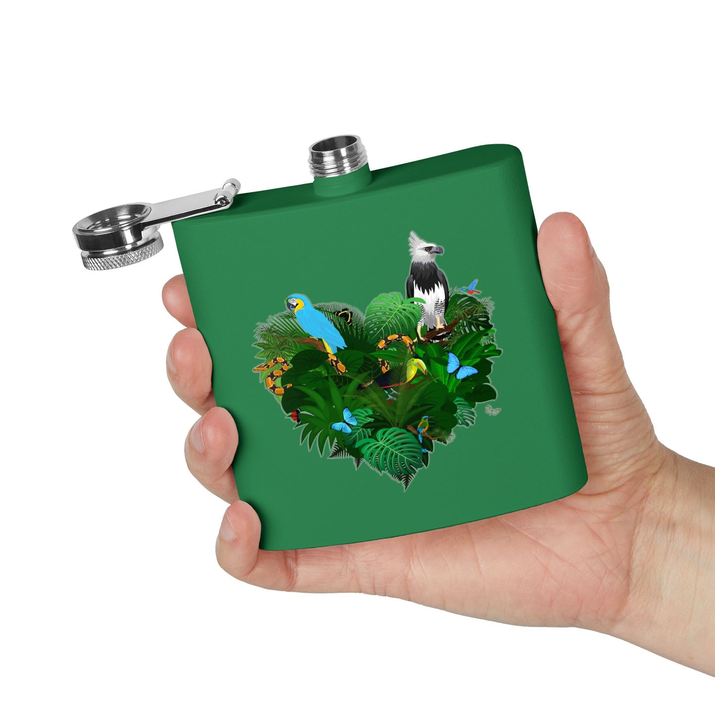 Tropical Stainless Steel 6 oz. Flask, Many Colors  – Rainforest Love