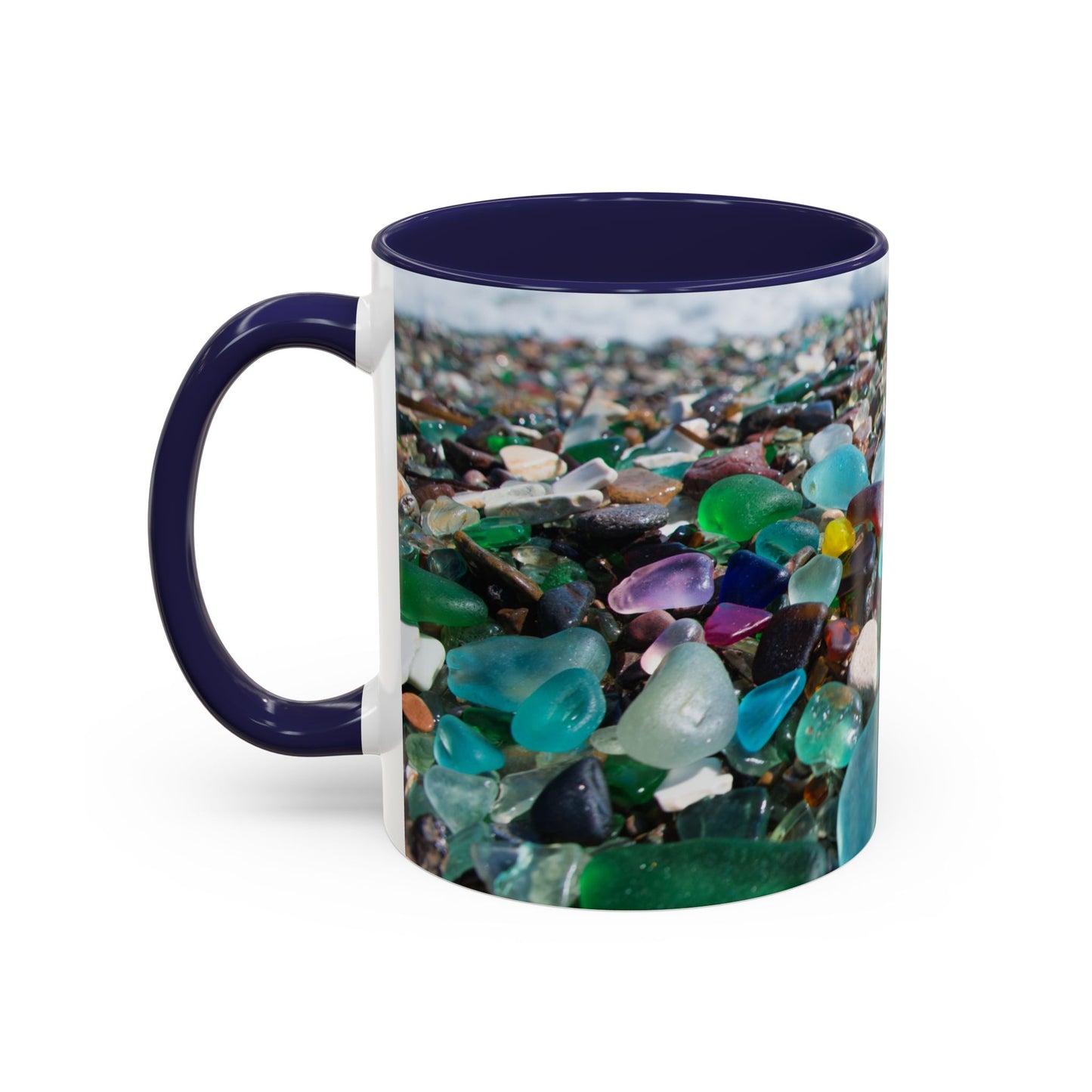 Coastal Accent Coffee Mug | Sea-Inspired Drinkware / Beach Glass Along Shoreline