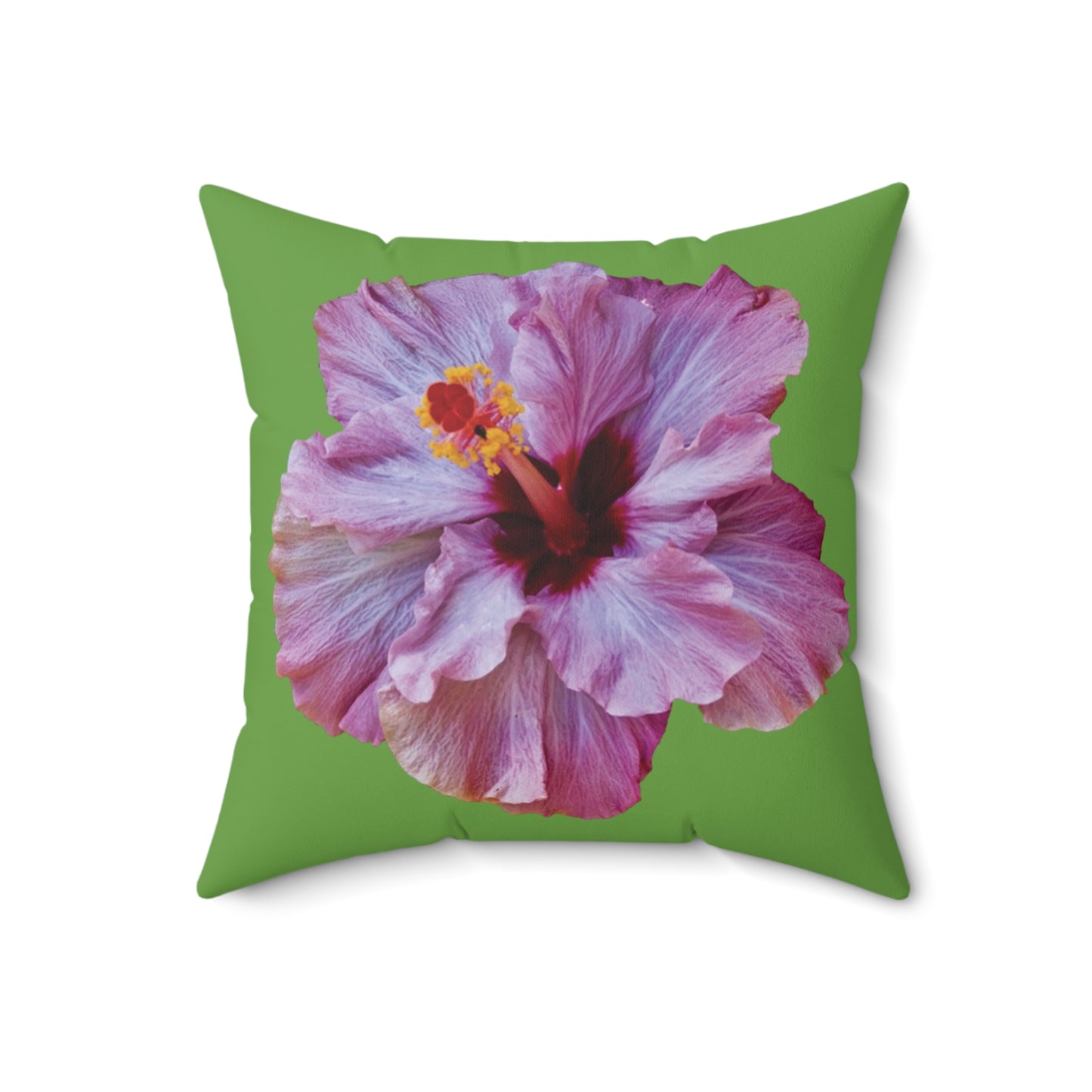 Decorative Pillow - Accent Cushion, 4 Sizes / Photo Purple Hibiscus, Green