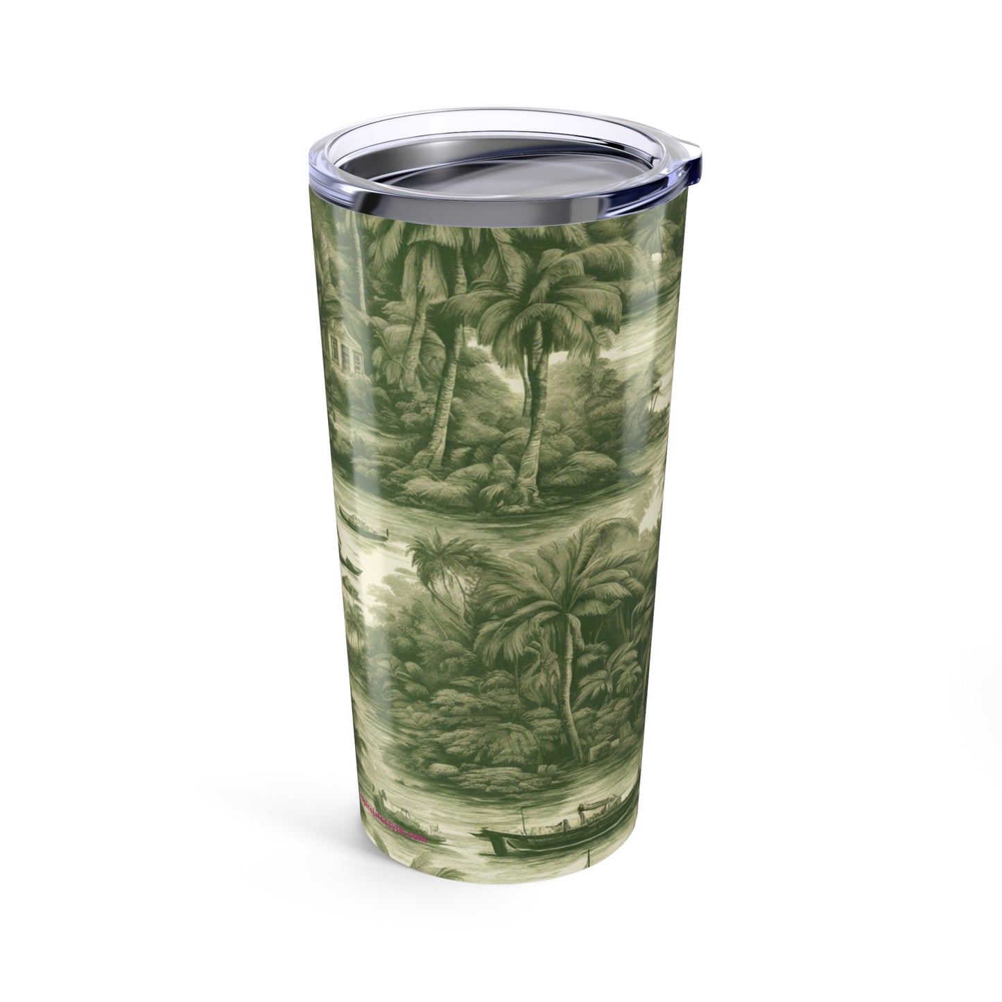 20oz Tropical Glossy Tumbler - Tropical Toile, Green