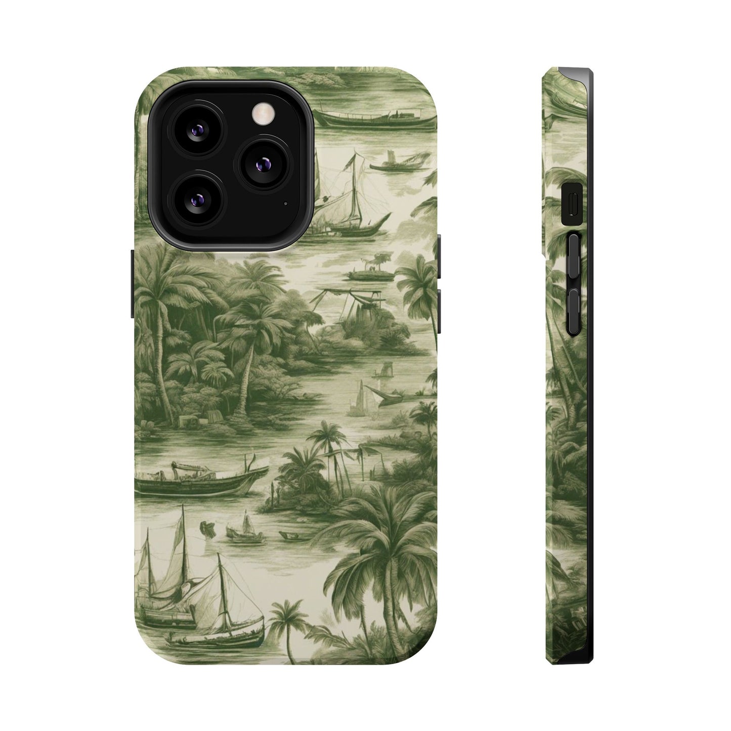 Magnetic Tough Cases, Tropical Toile #1, Green, Various Models