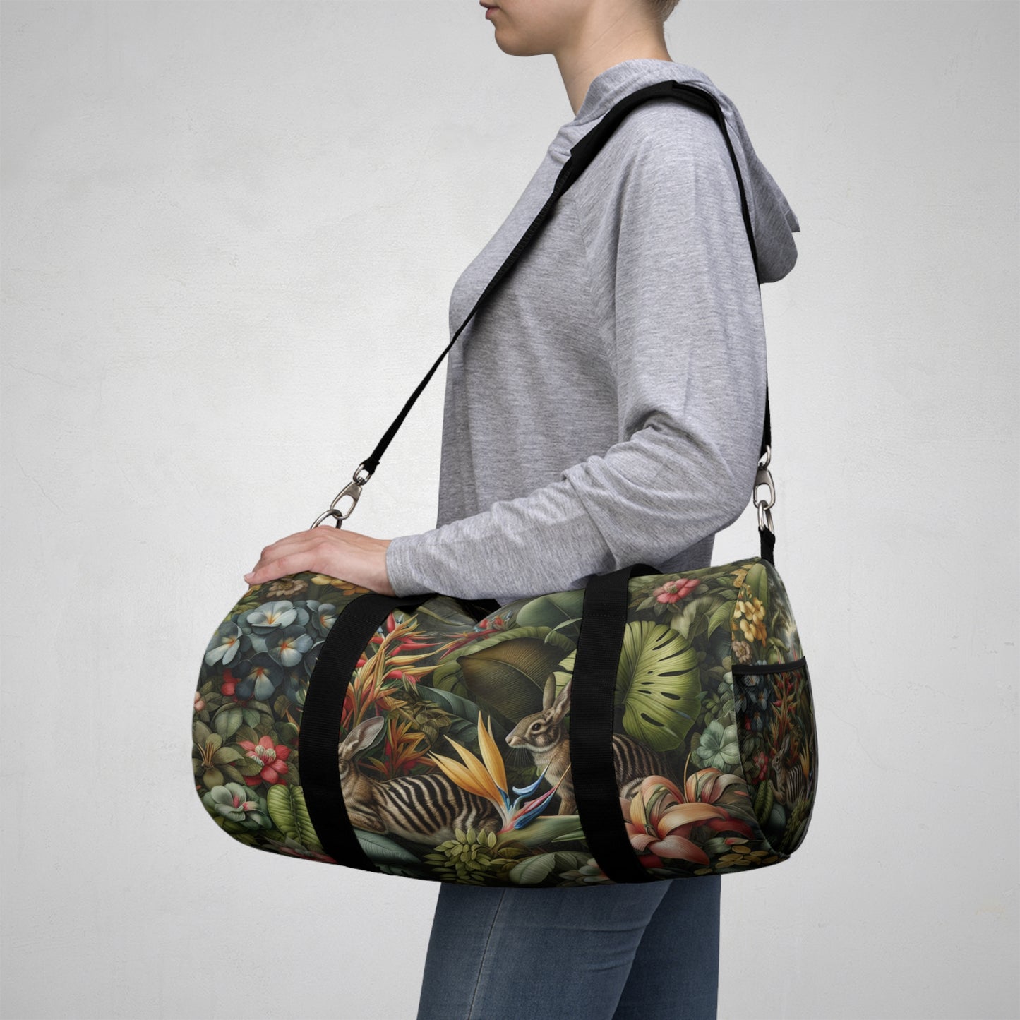 Tropical Duffel Bag - Perfect for Travel and Gym / Rainforest Rabbit Outing