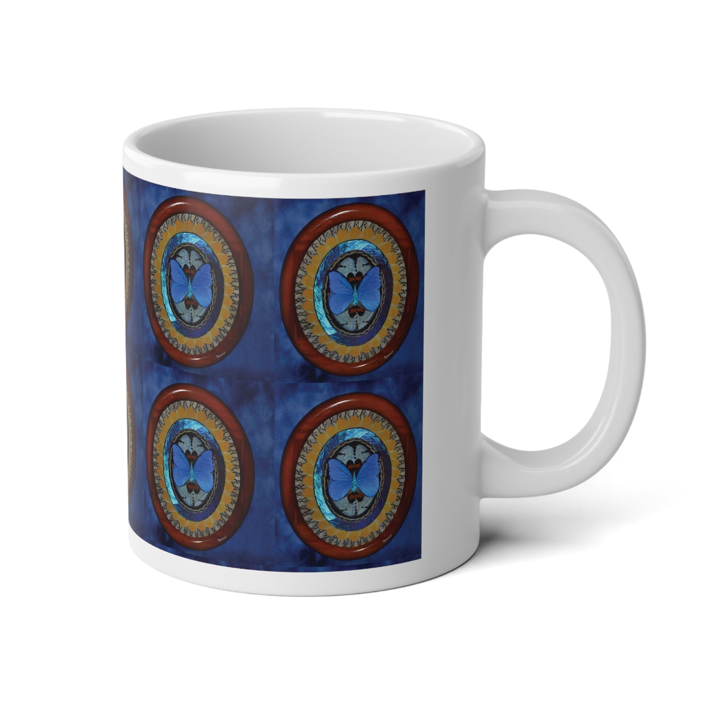 Jumbo Mug, 20oz, Vintage Butterfly Wing Wall Art | Tropical Coffee Cup