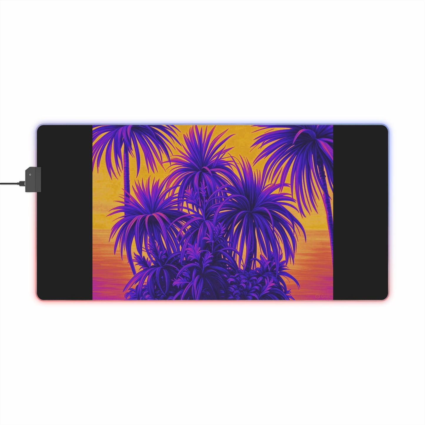 LED Gaming Mouse Pad With Vibrant RGB Lighting, 4 Sizes / Tiny Palm Island, Pop