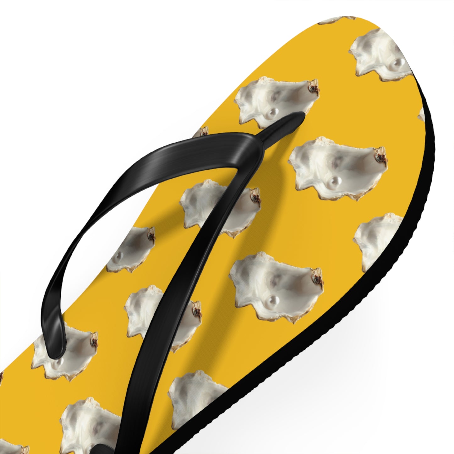 Flip Flops - White Pearl Oyster, yellow