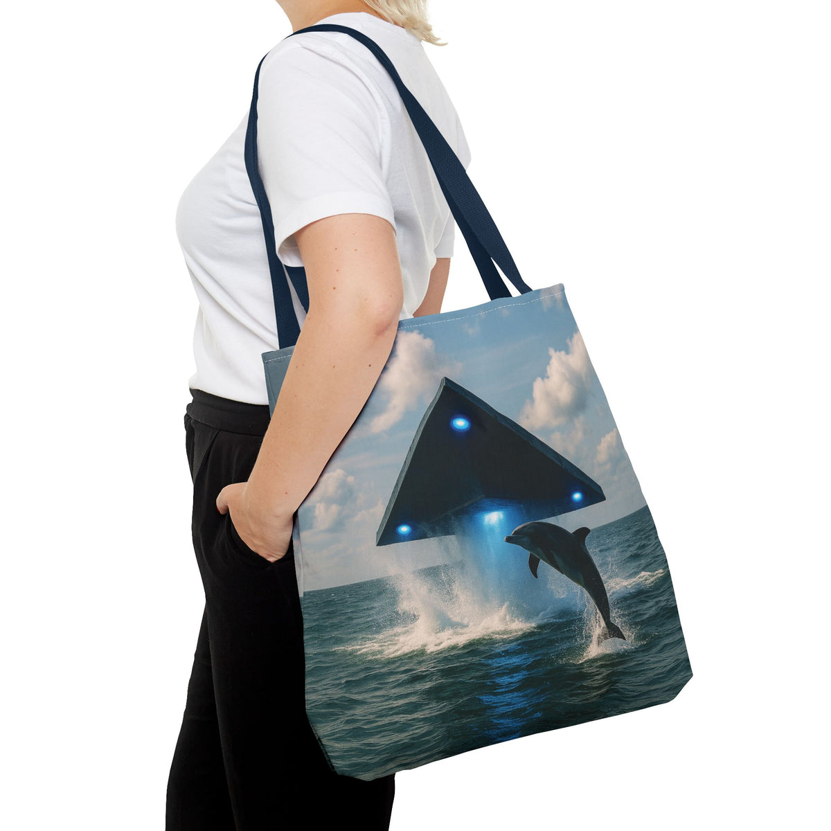 UFO and Dolphiin Tote Bag - 3 Sizes