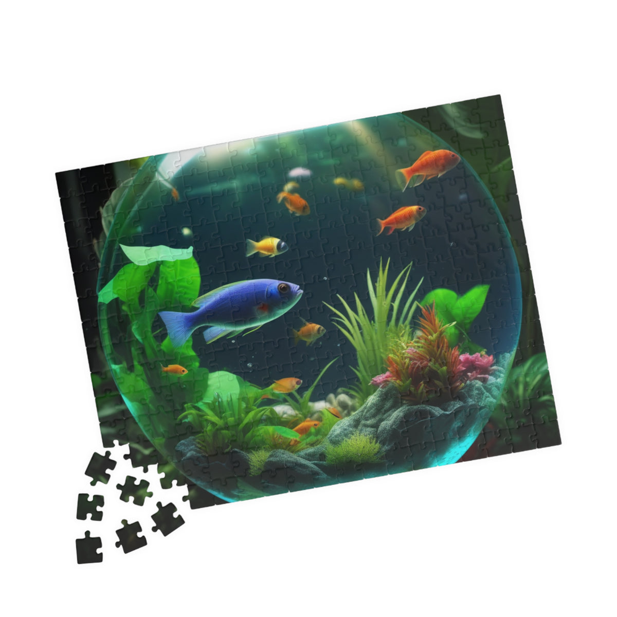 Fish Bowl #1 Tropical Puzzle, 4 Sizes - Relaxing Jigsaw for Island Vibes