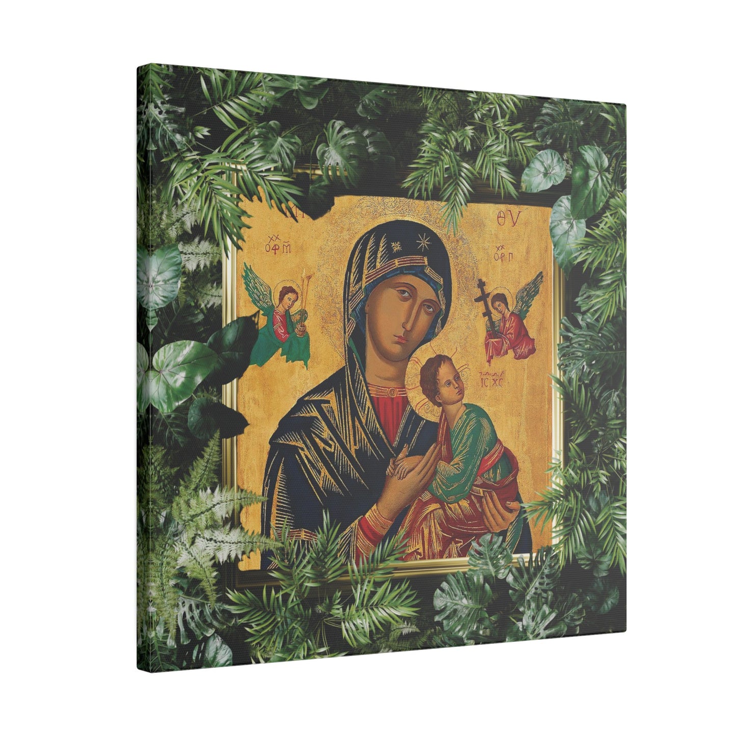 "Tropical Our Lady of Perpetual Help" Canvas Artwork - Stretched Canvas Print / Virgin Mary